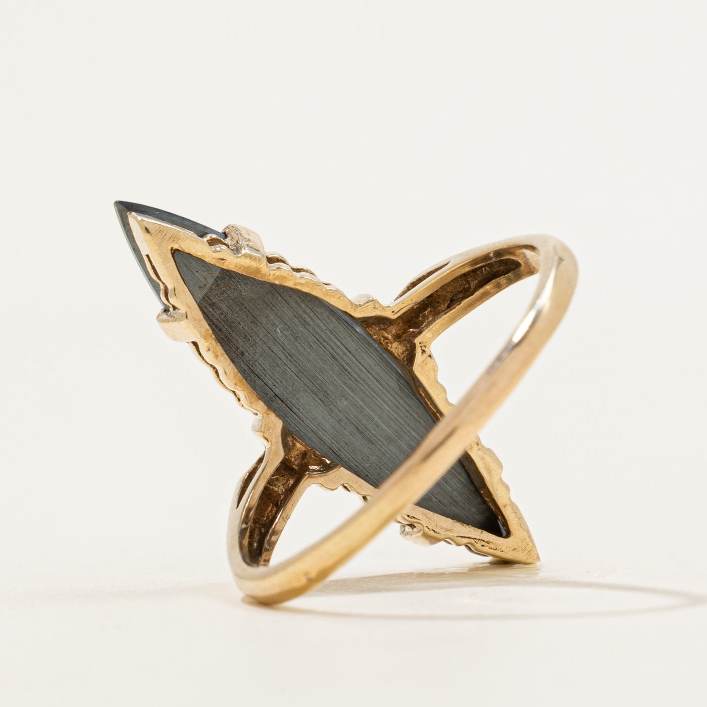 Hematite Navette Ring | 4.22ct | SZ 9.5