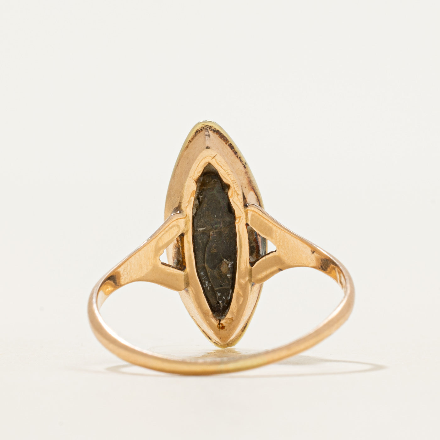 Oval Onyx & Diamond Cluster Navette Ring | 1.16ct, 0.05ctw | SZ 8.5