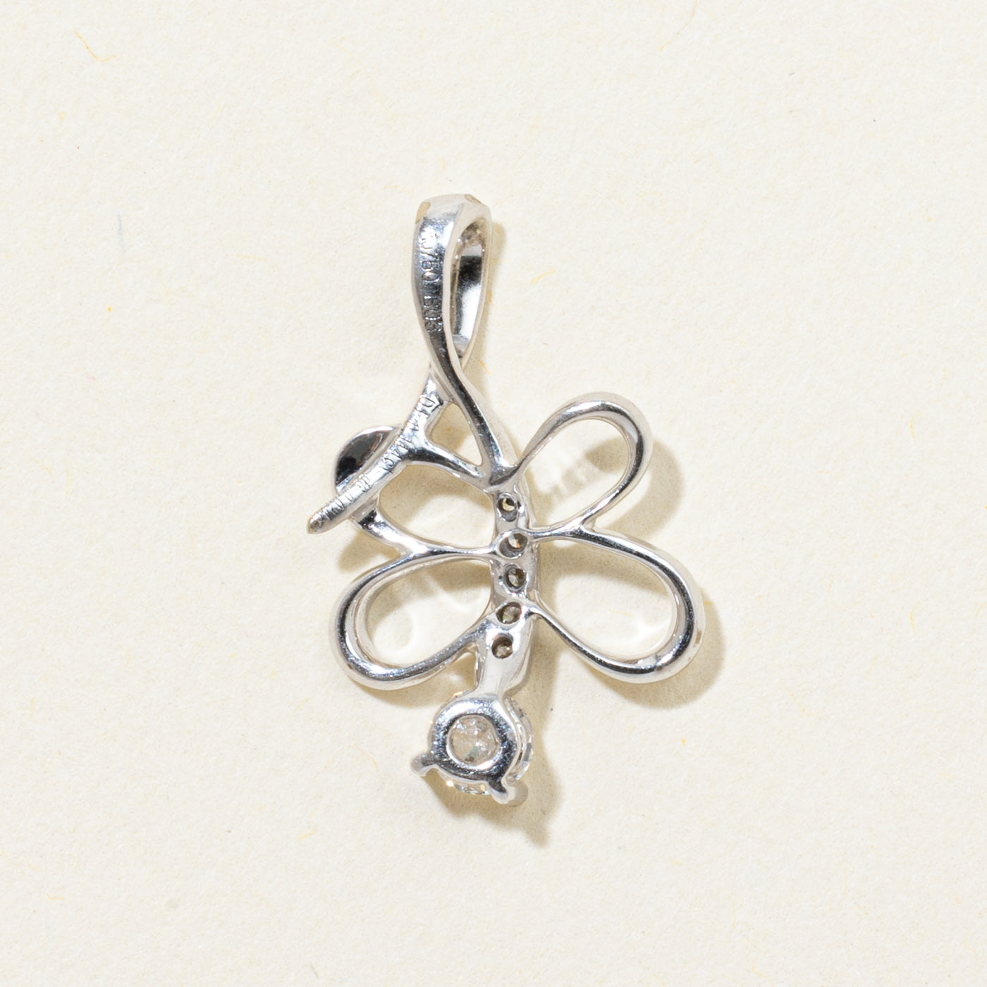 18k White Gold Diamond Butterfly Pendant | 0.17ctw