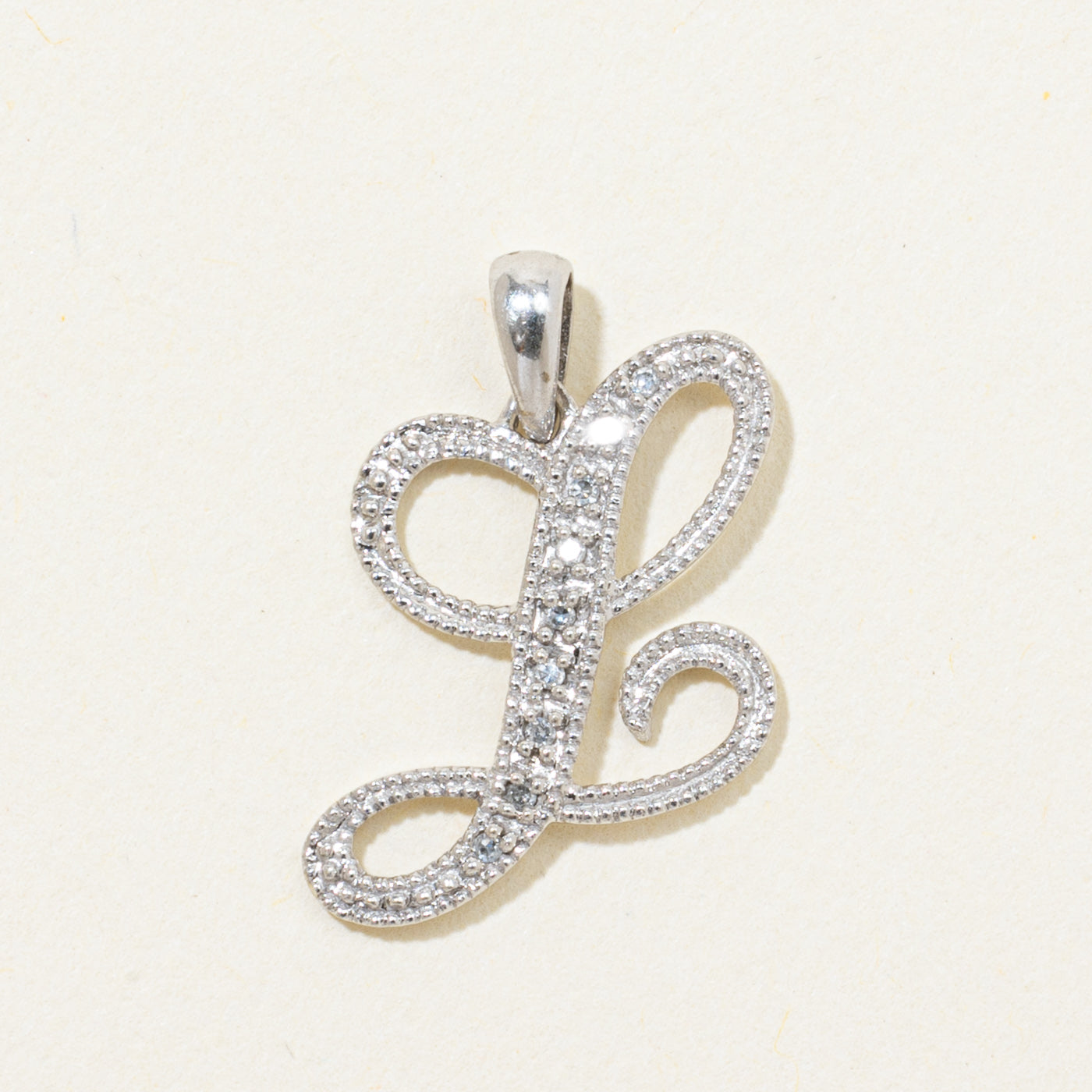 Diamond "L" Initial Pendant | 0.03ctw