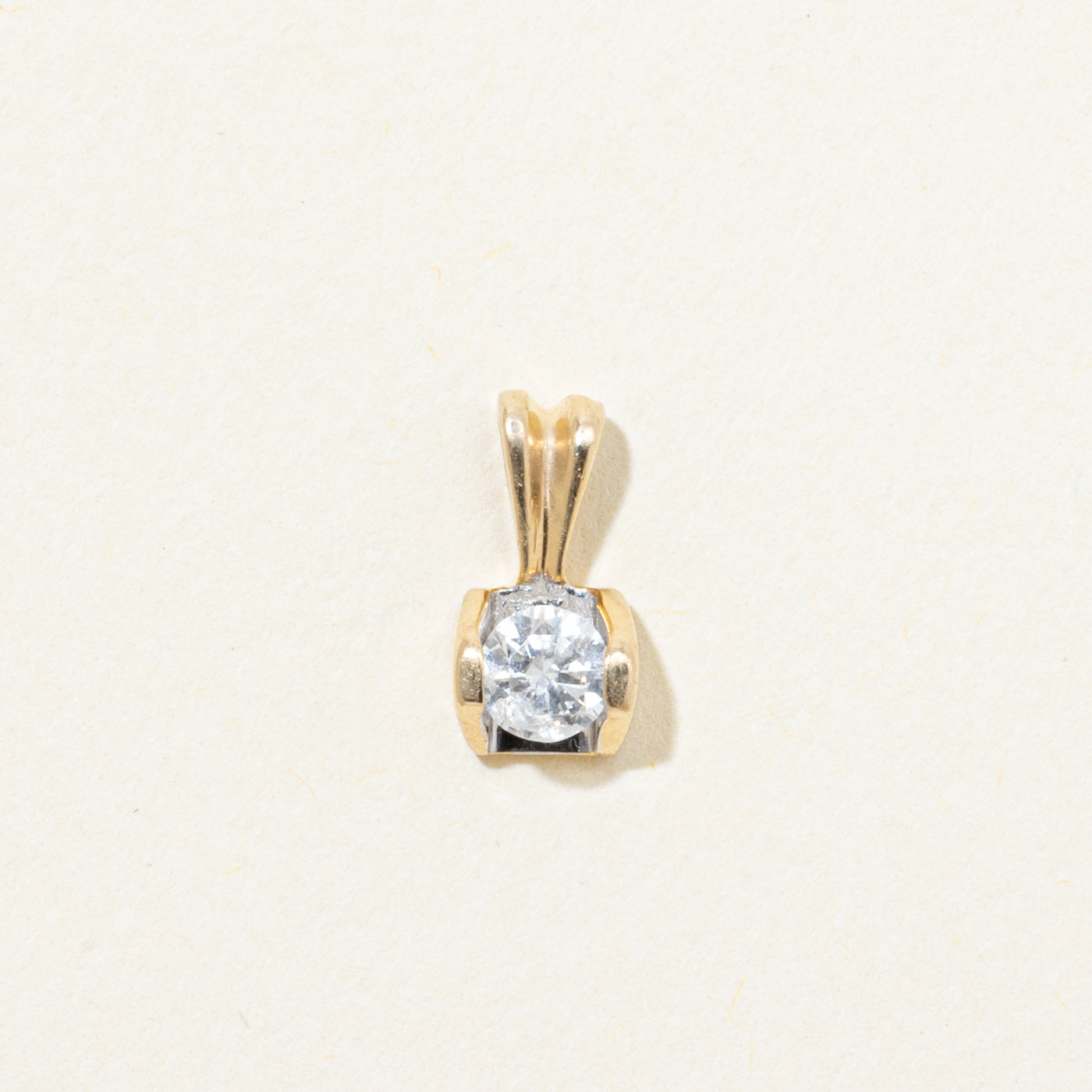 Tension Set Solitaire Diamond Pendant | 0.21ct