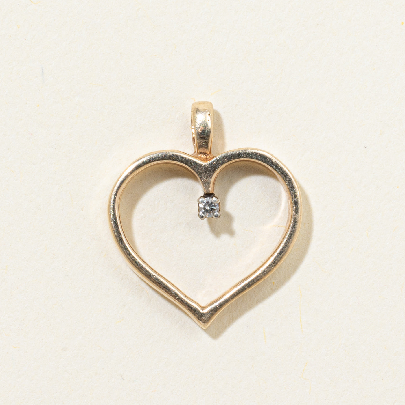 Diamond Plain Open Heart Pendant | 0.02ct