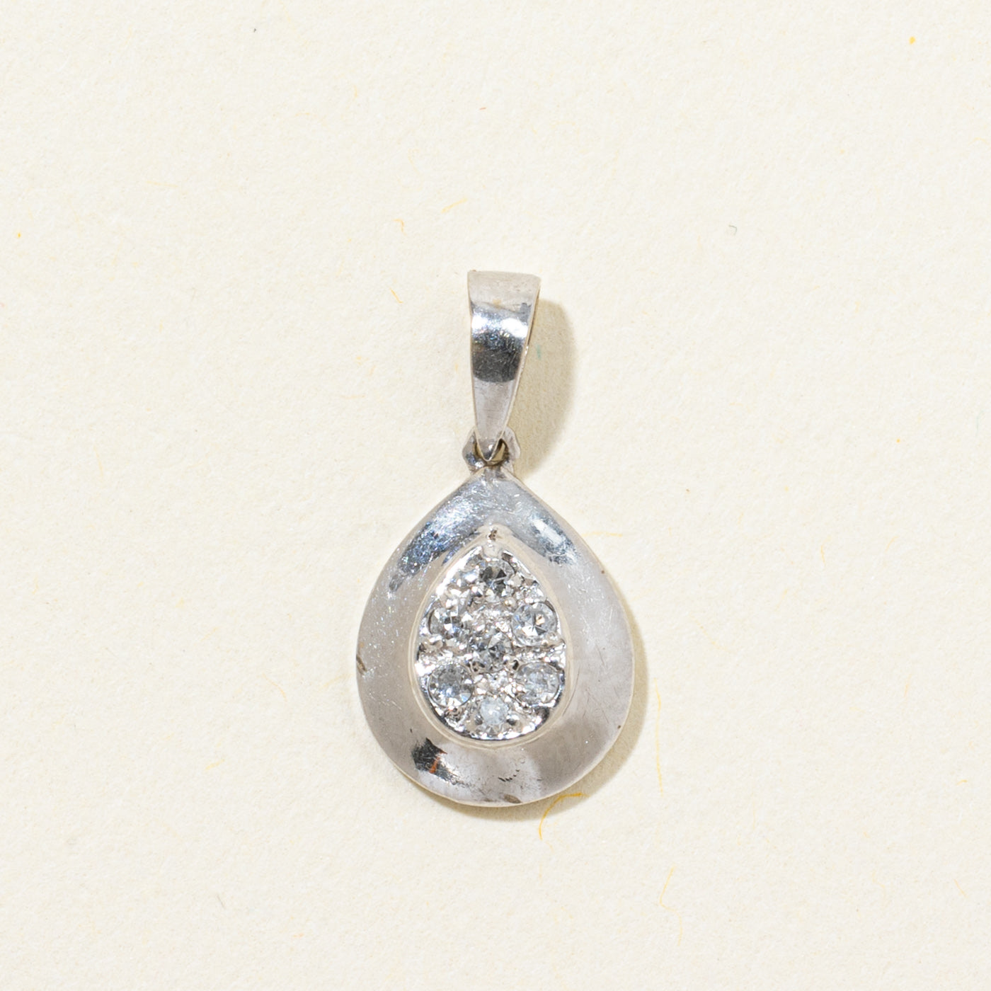Diamond Cluster Pear Shaped Pendant | 0.10ctw