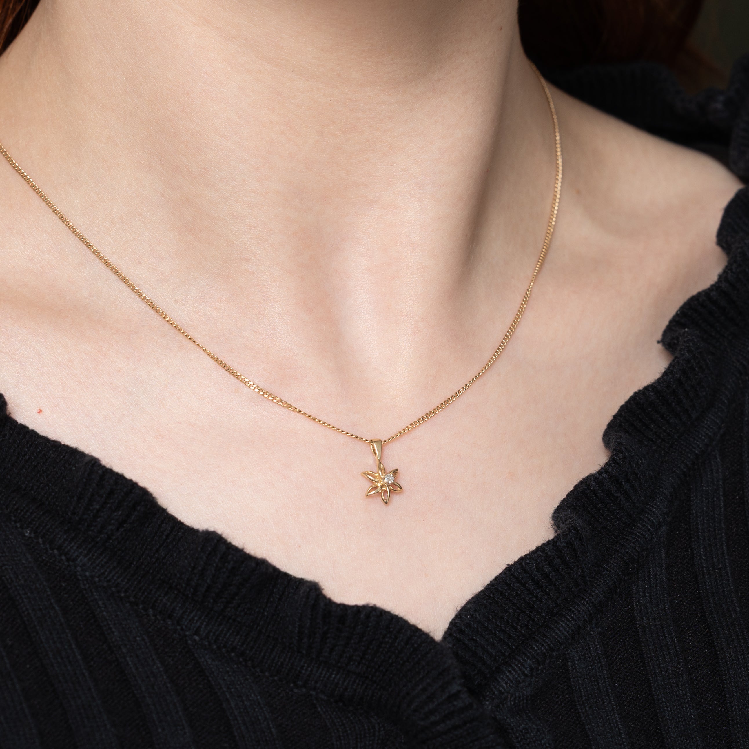 Diamond Flower Pendant | 0.03ct