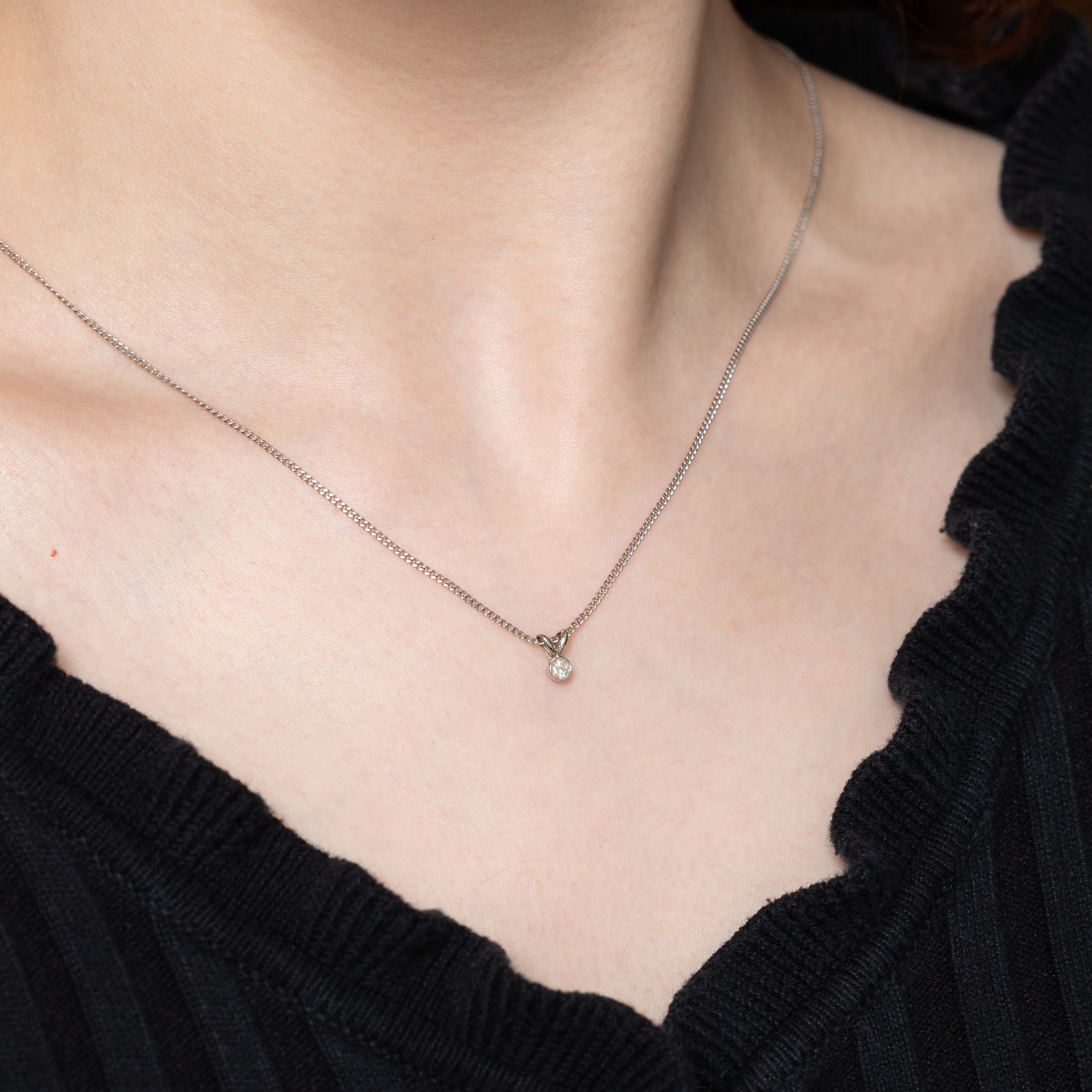 Bezel Set Diamond Pendant | 0.10ct
