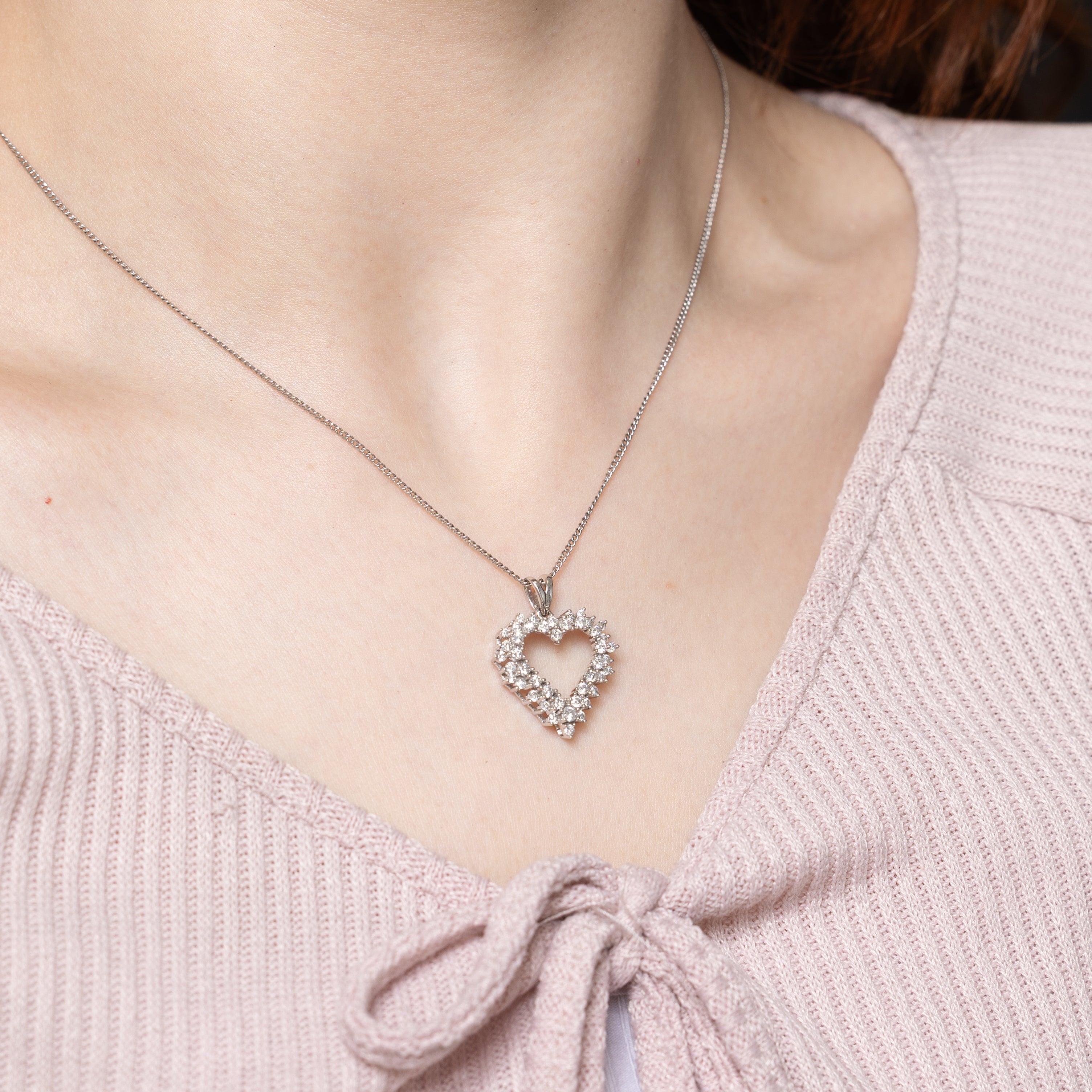 Diamond Open Heart Pendant | 0.76ctw