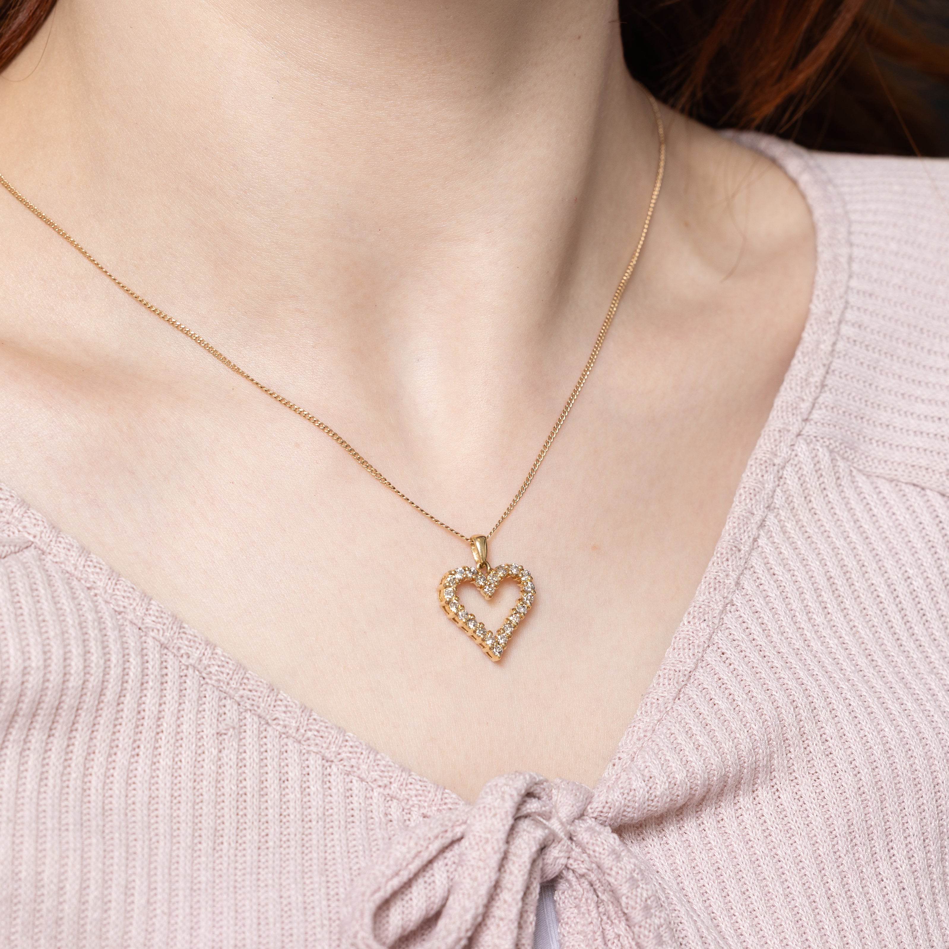 Eternity Diamond Open Heart Pendant | 0.66ctw