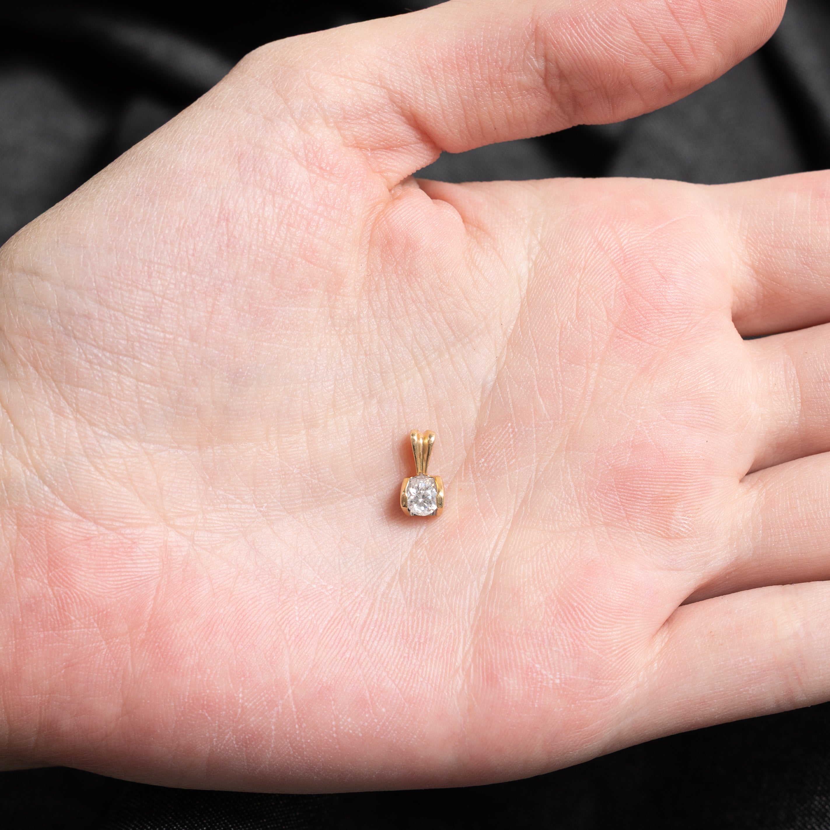 Tension Set Solitaire Diamond Pendant | 0.21ct