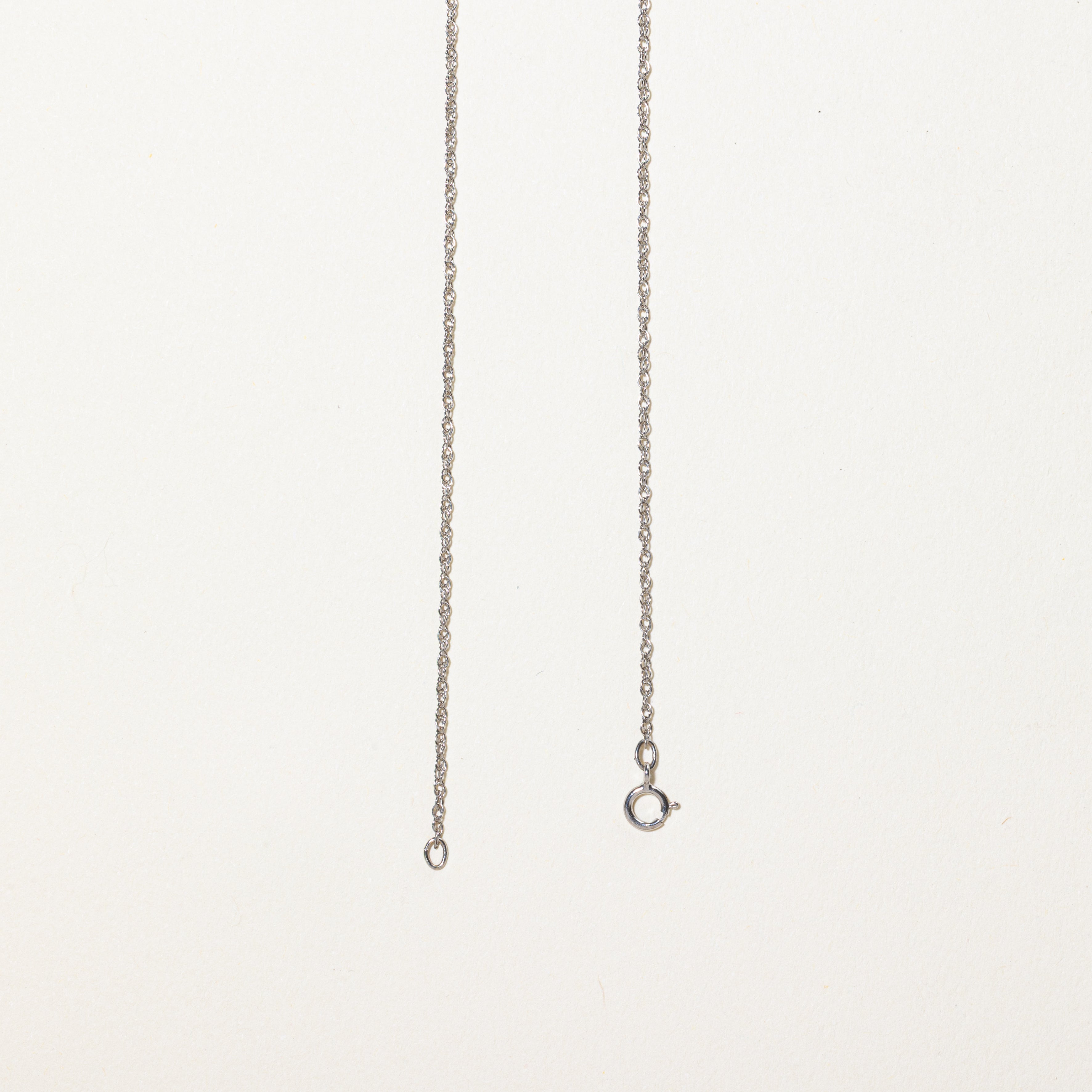 White Gold Solitaire Diamond Pendant Necklace | 0.08ct | 18"