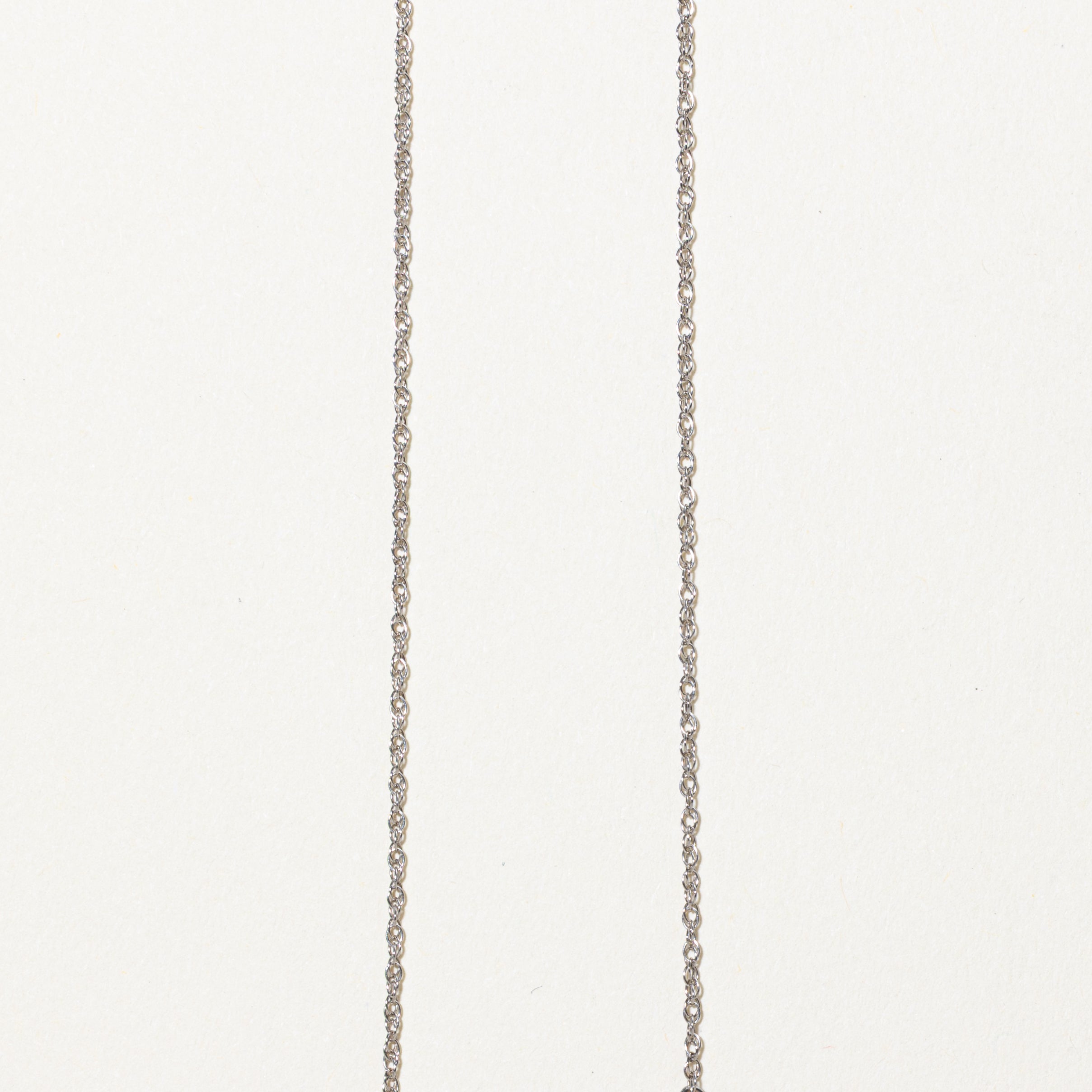 White Gold Solitaire Diamond Pendant Necklace | 0.08ct | 18"