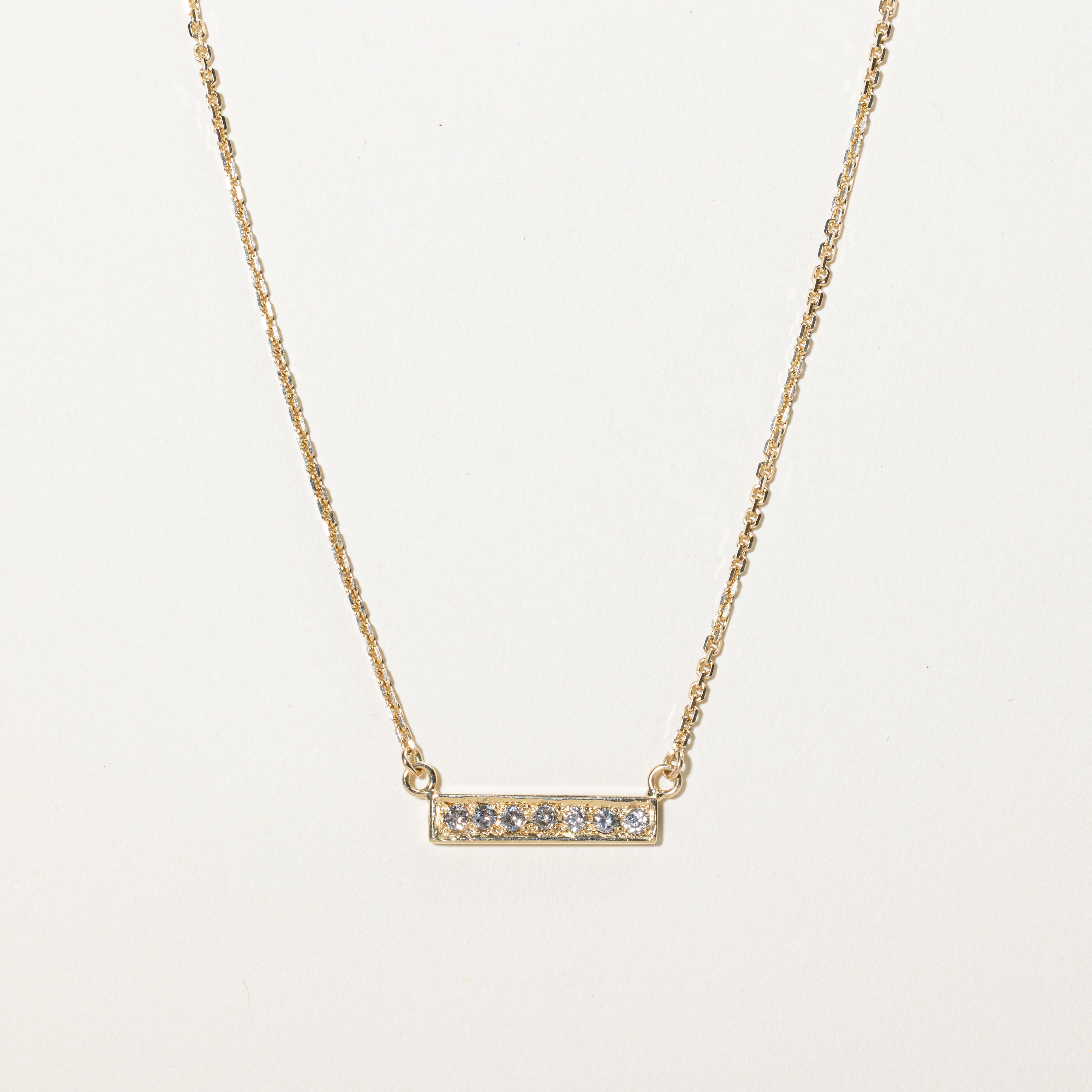 Diamond Bar Pendant Necklace | 0.35ctw | 18"