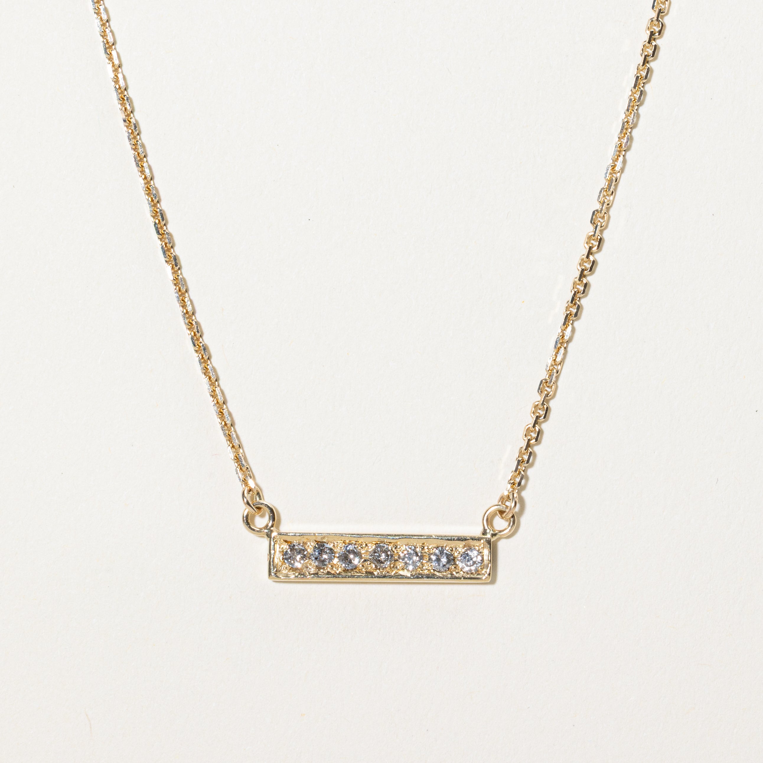 Diamond Bar Pendant Necklace | 0.35ctw | 18"