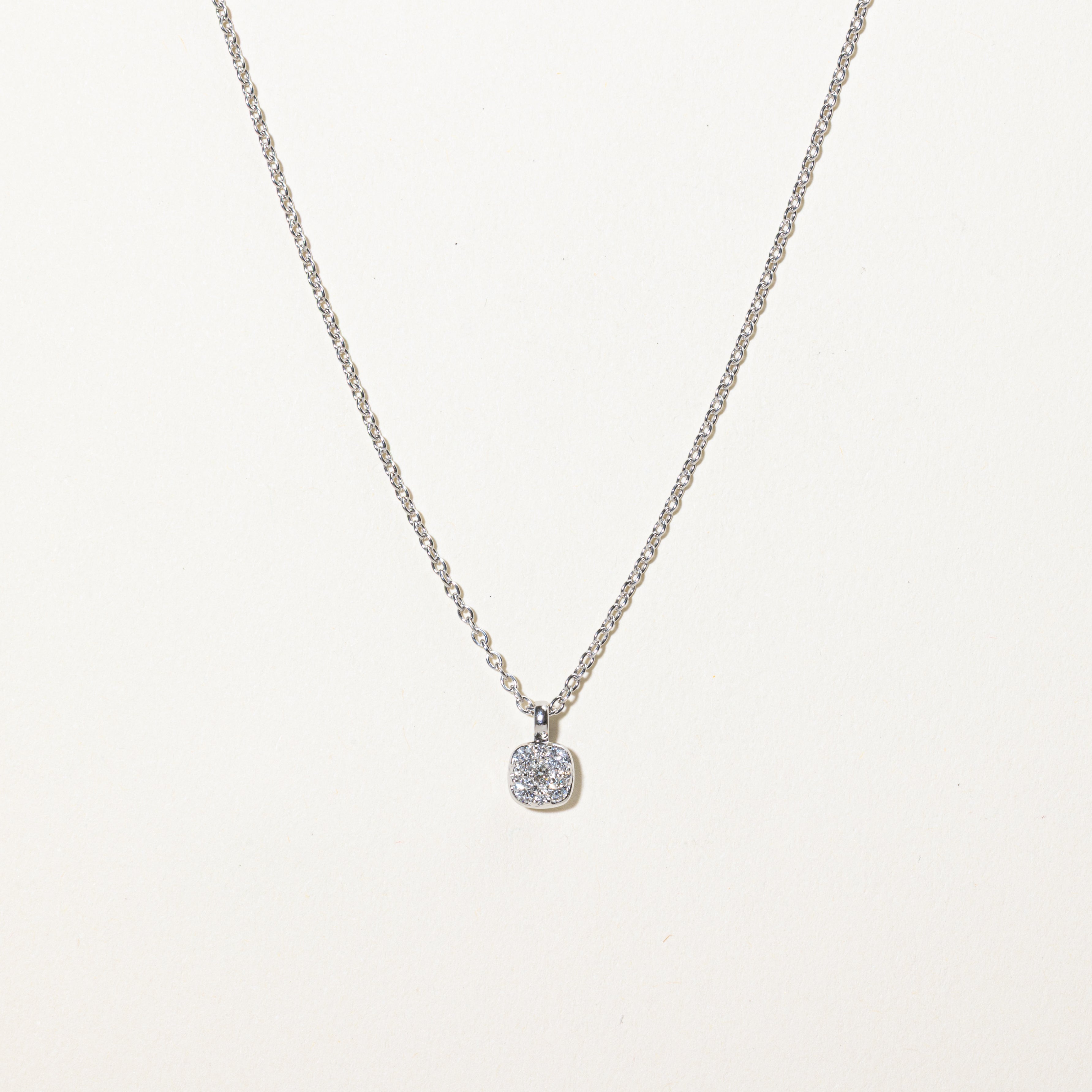 White Gold Illusion Set Diamond Pendant Necklace | 0.25ctw | 17"
