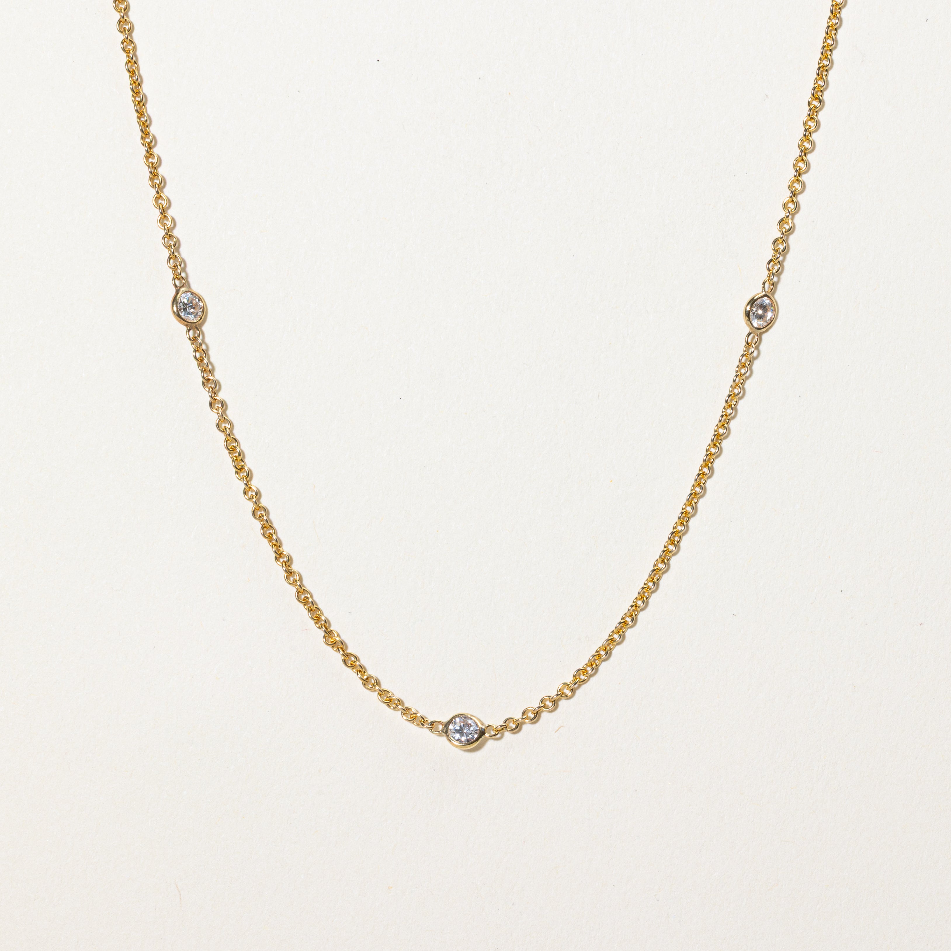 Bezel Set Diamond Satellite Pendant Necklace | 0.38ctw | 18"