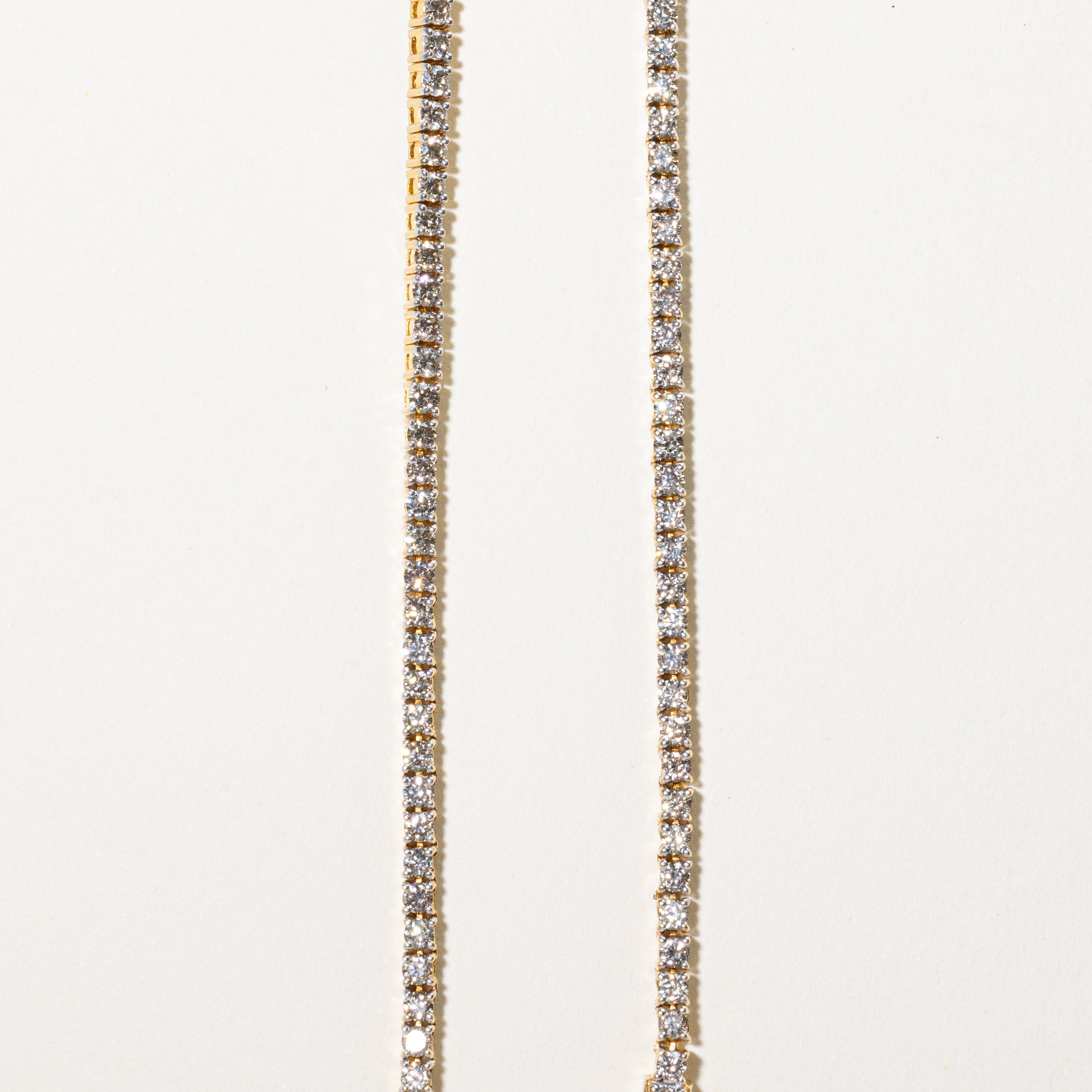 10K Yellow Gold Diamond Tennis Necklace | 9.50ctw | 23"