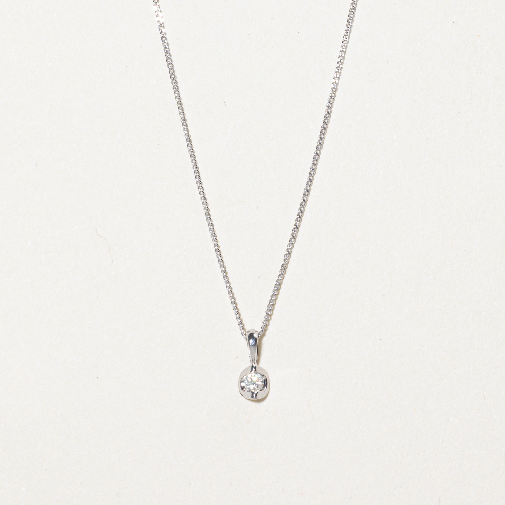 Solitaire Diamond Pendant Necklace | 0.04ct | 21"