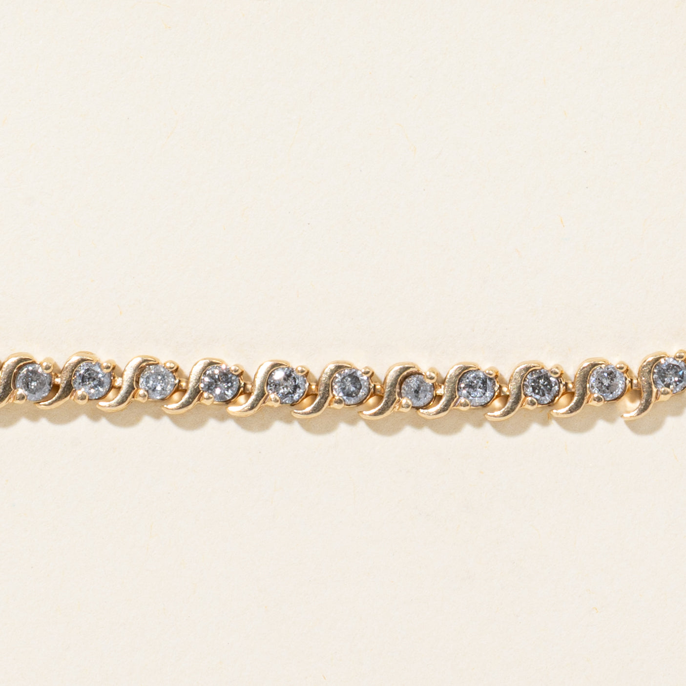 Yellow Gold Diamond Swirl Tennis Bracelet | 2.60ctw | 7"