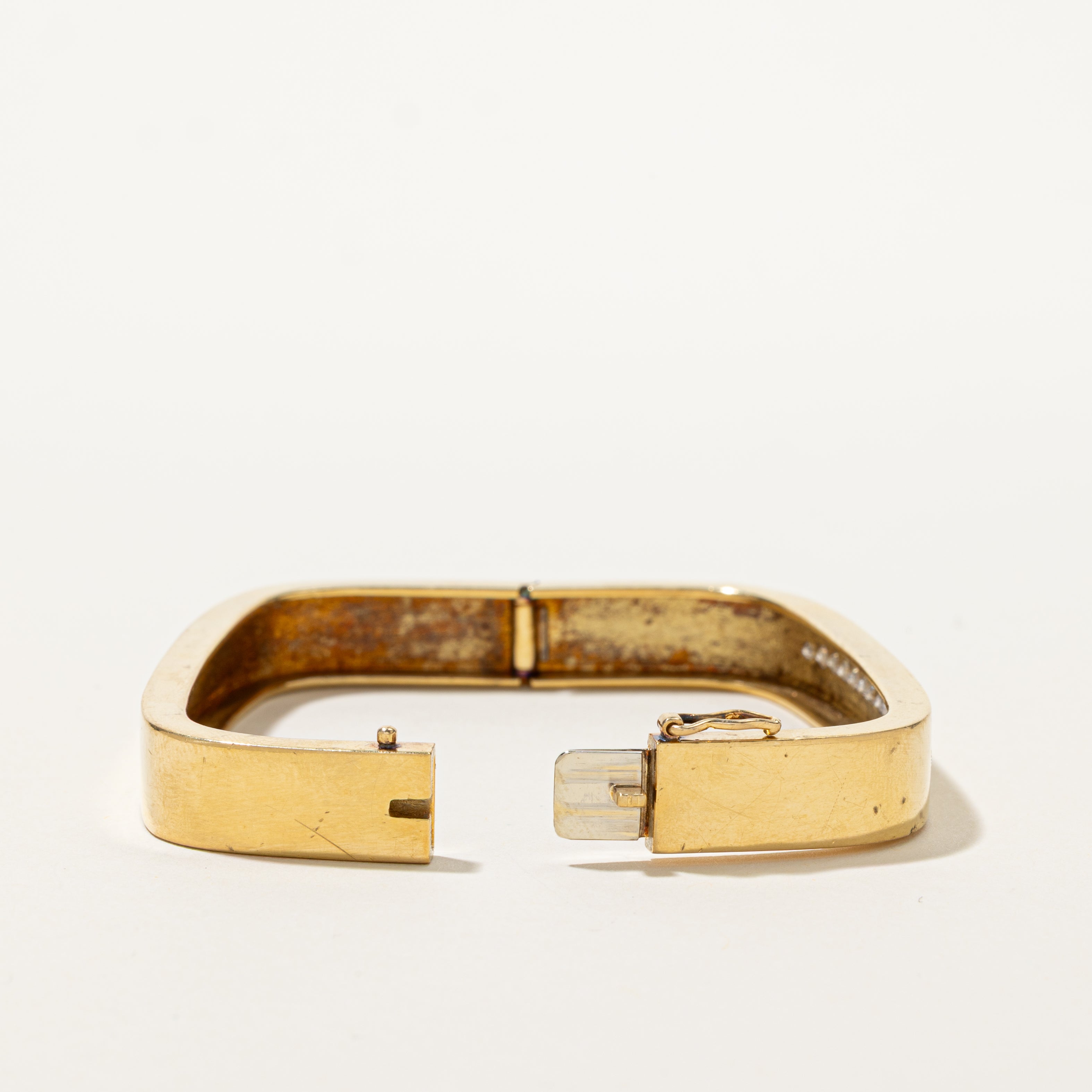 18k Channel Set Diamond Soft-Square Cuff | 0.48ctw | 7"
