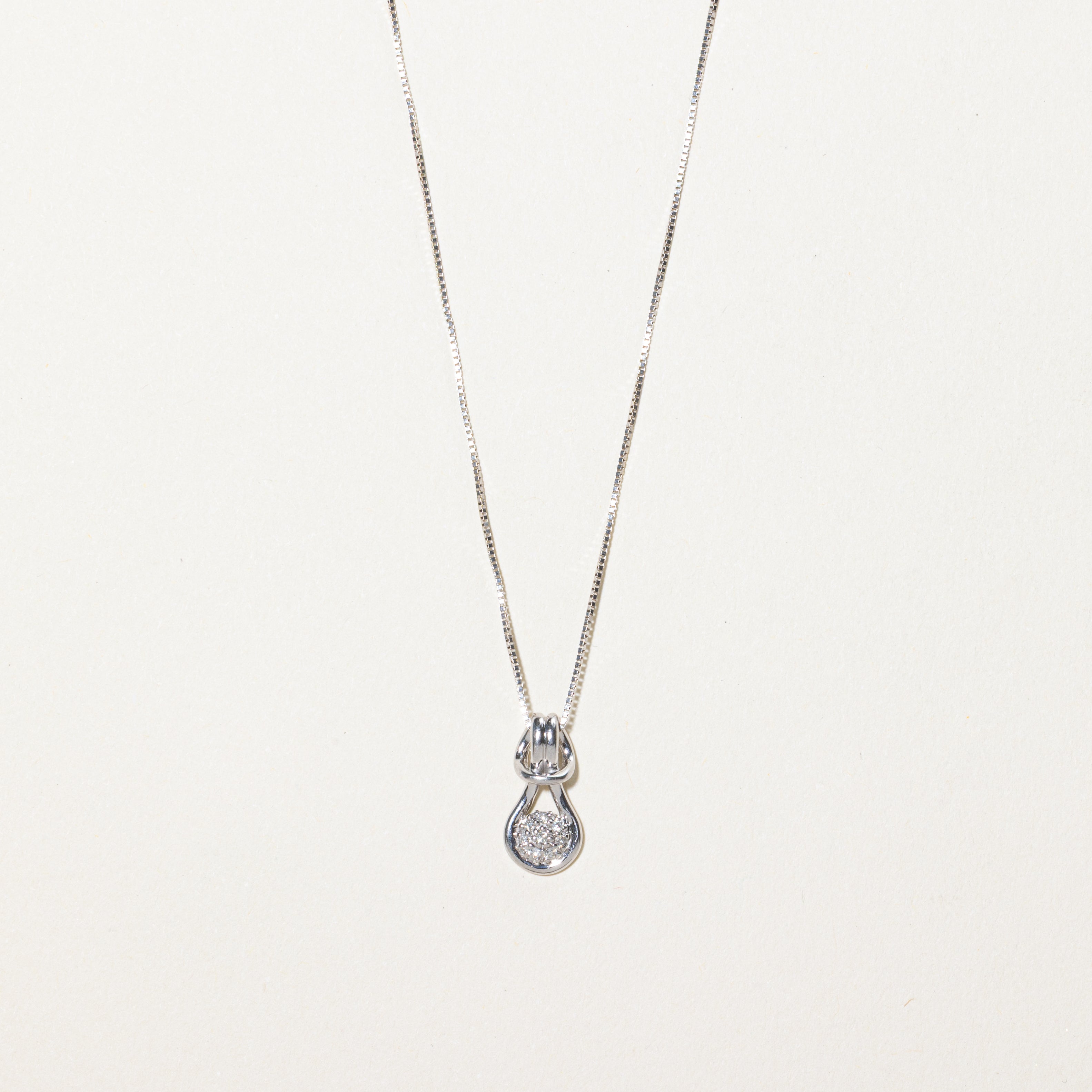 Diamond Cluster Knot Pendant Necklace | 0.05ctw | 19"