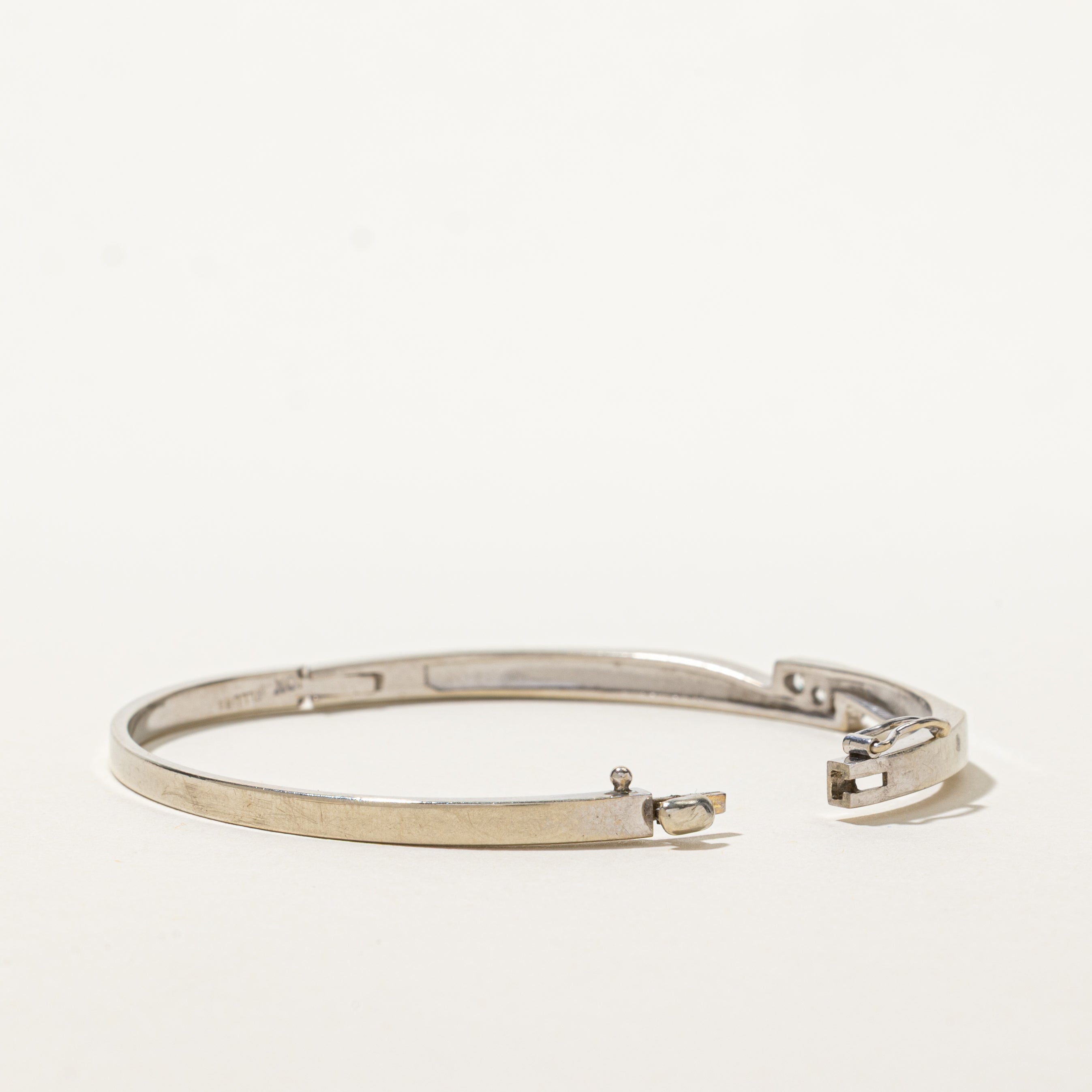 White Gold Channel Set Diamond Bypass Cuff | 0.24ctw | 6"