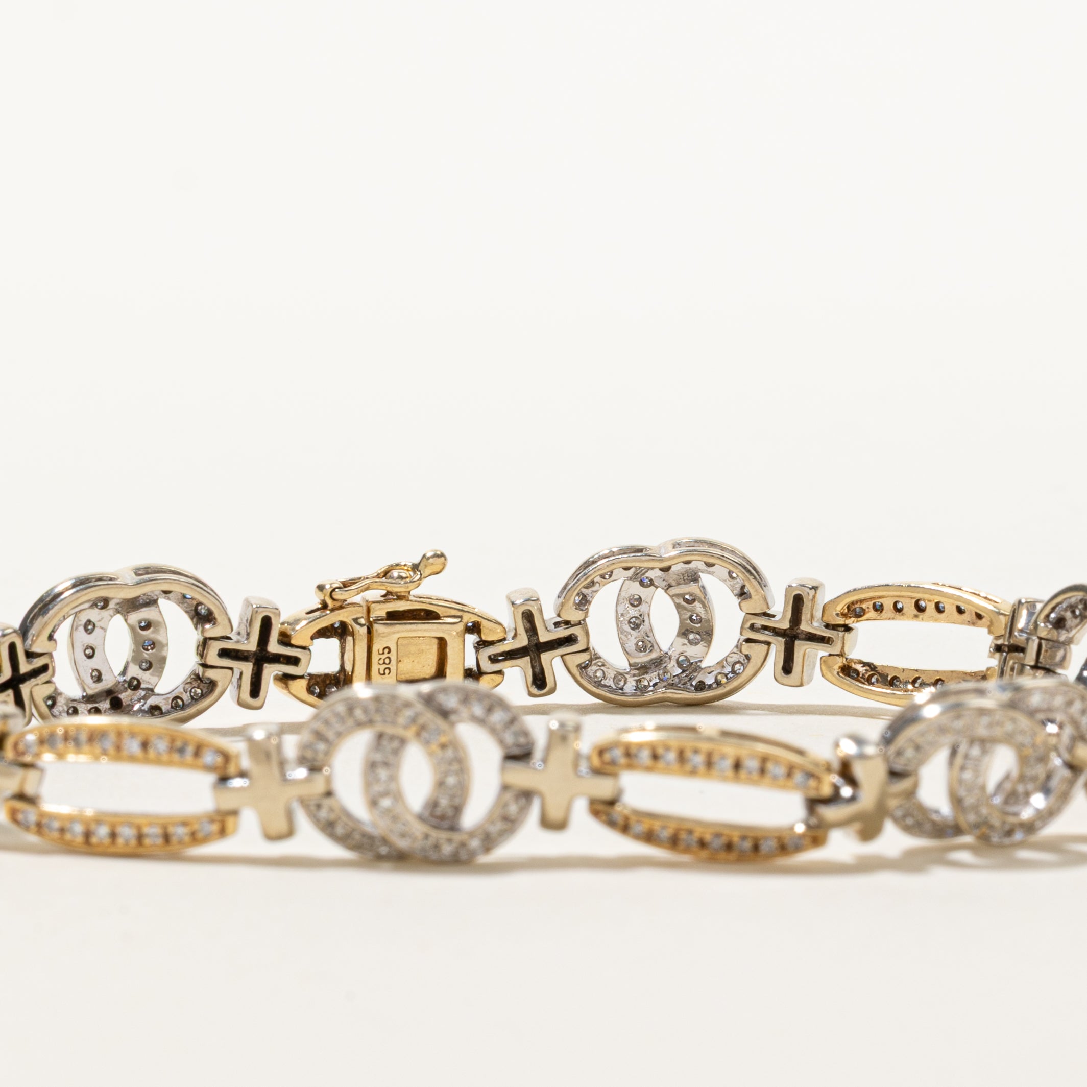 Two-Tone Diamond Charm Segment Bracelet | 1.00ctw | 7.5"