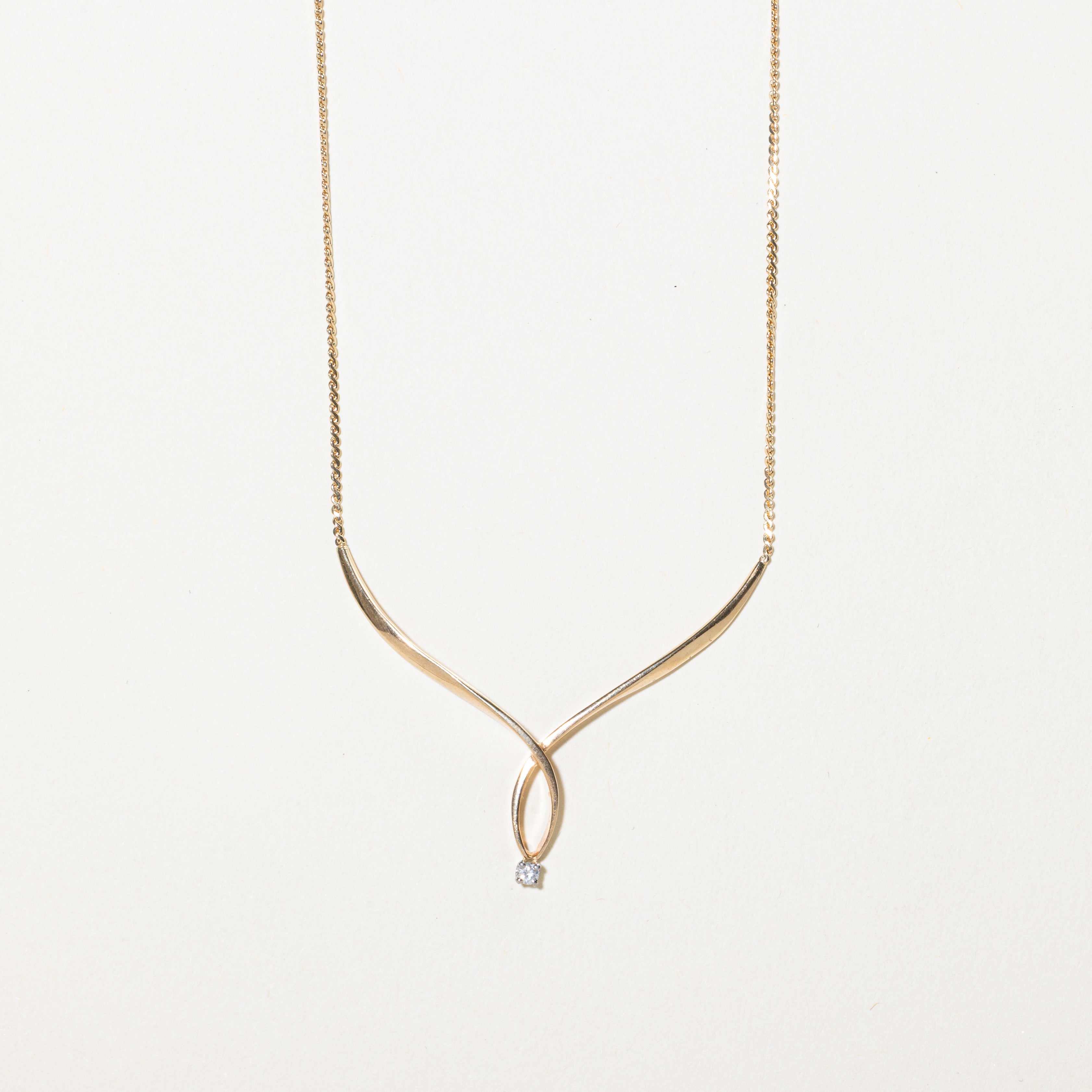 Diamond Loop Necklace | 0.03ct | 14"