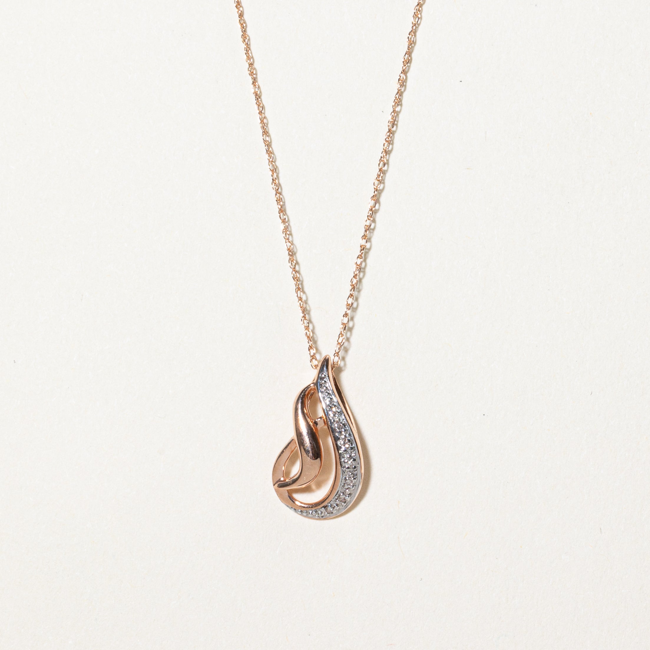 Diamond Waterfall Swirl Pendant Necklace | 0.03ctw