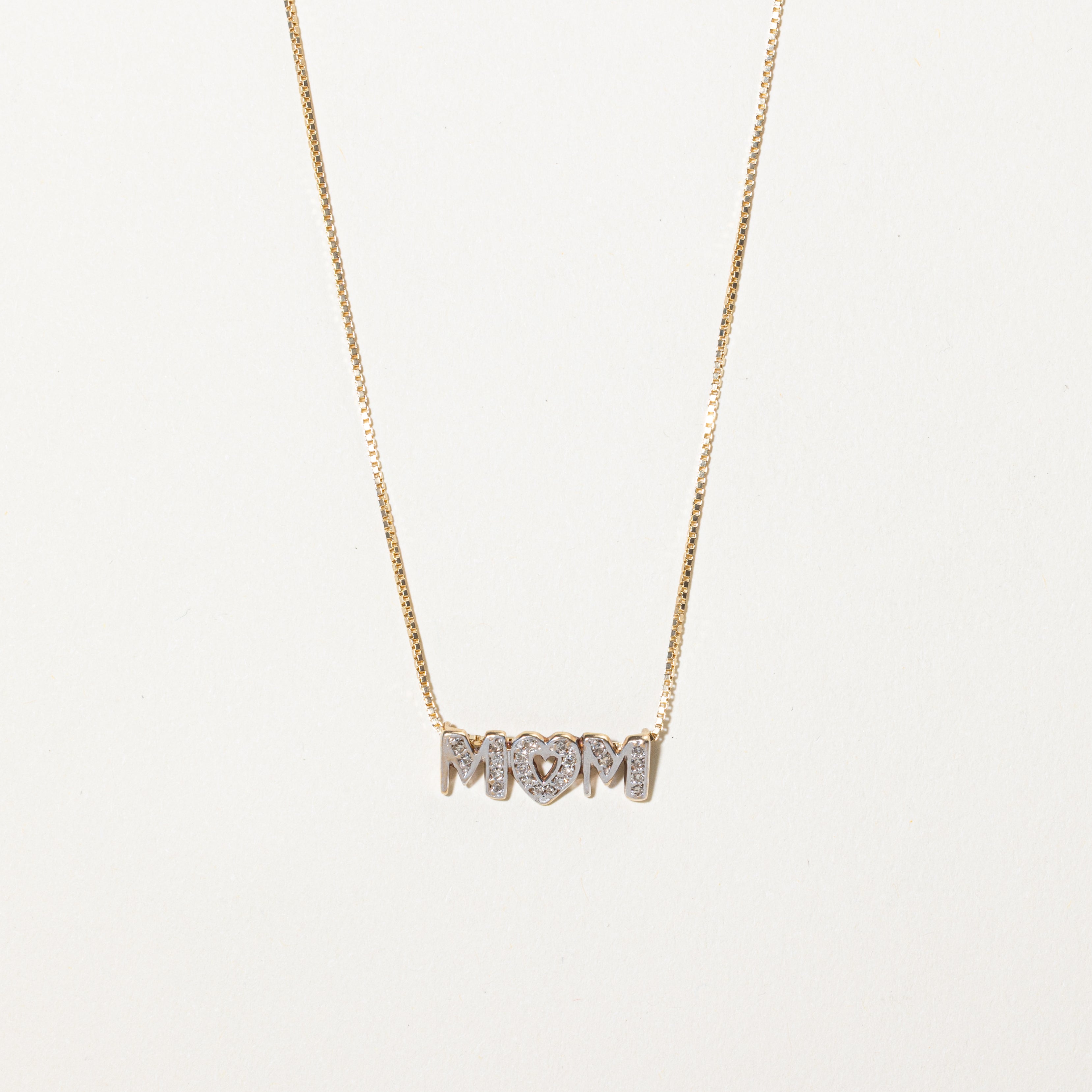 Diamond "M♡M" Lettered Pendant Necklace | 0.15ctw | 18"