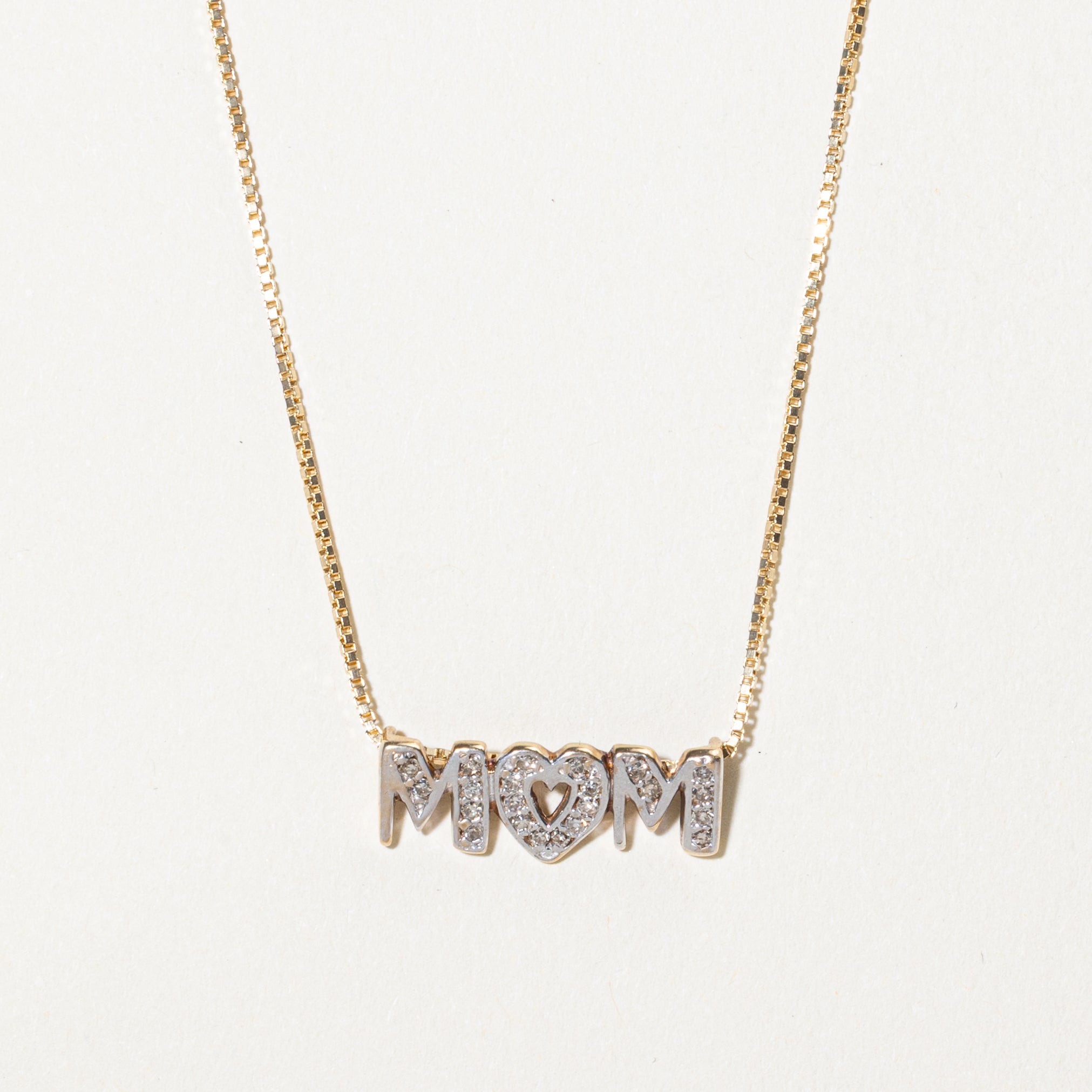 Diamond "M♡M" Lettered Pendant Necklace | 0.15ctw | 18"