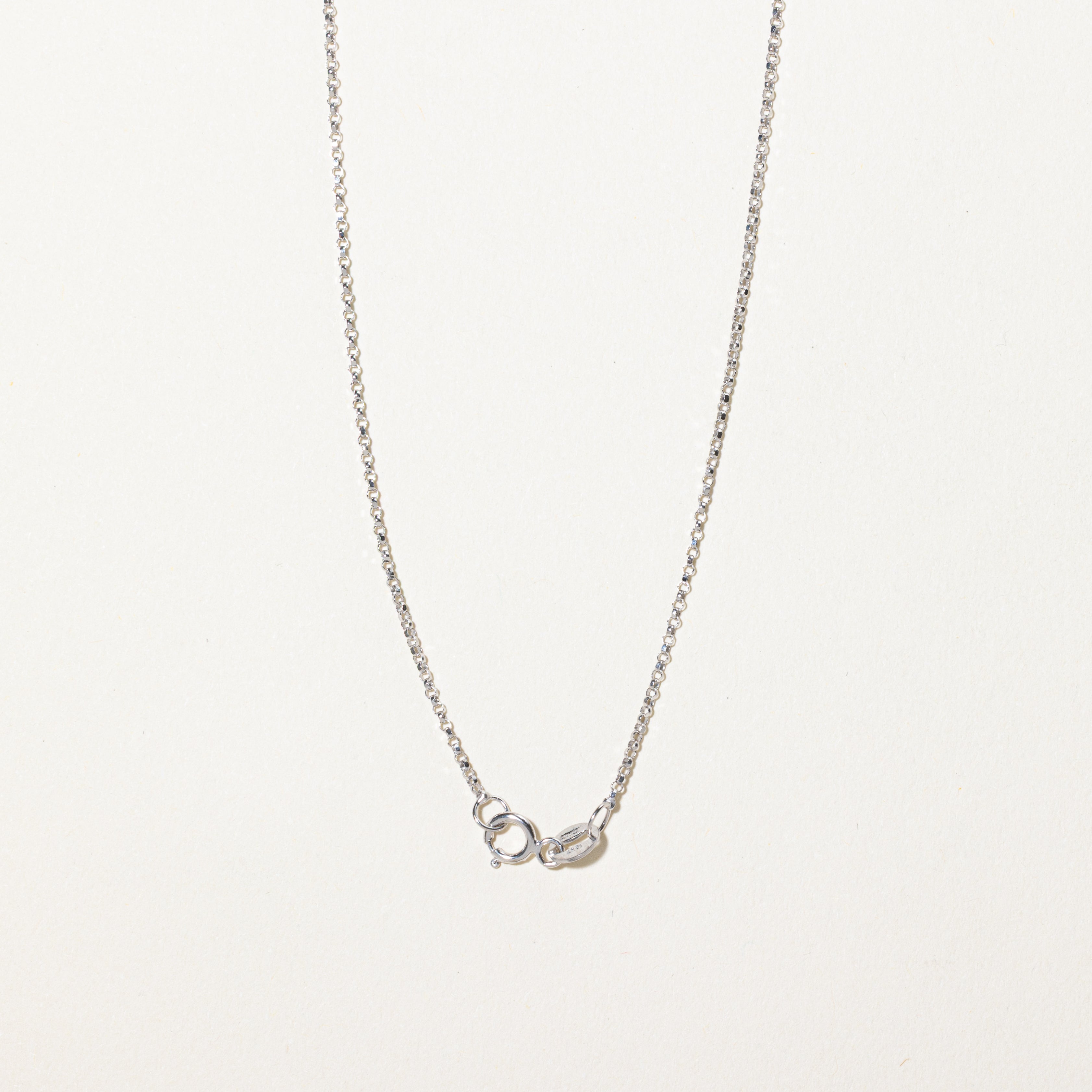 White Gold Diamond Square Pendant Necklace | 0.08ctw | 18"