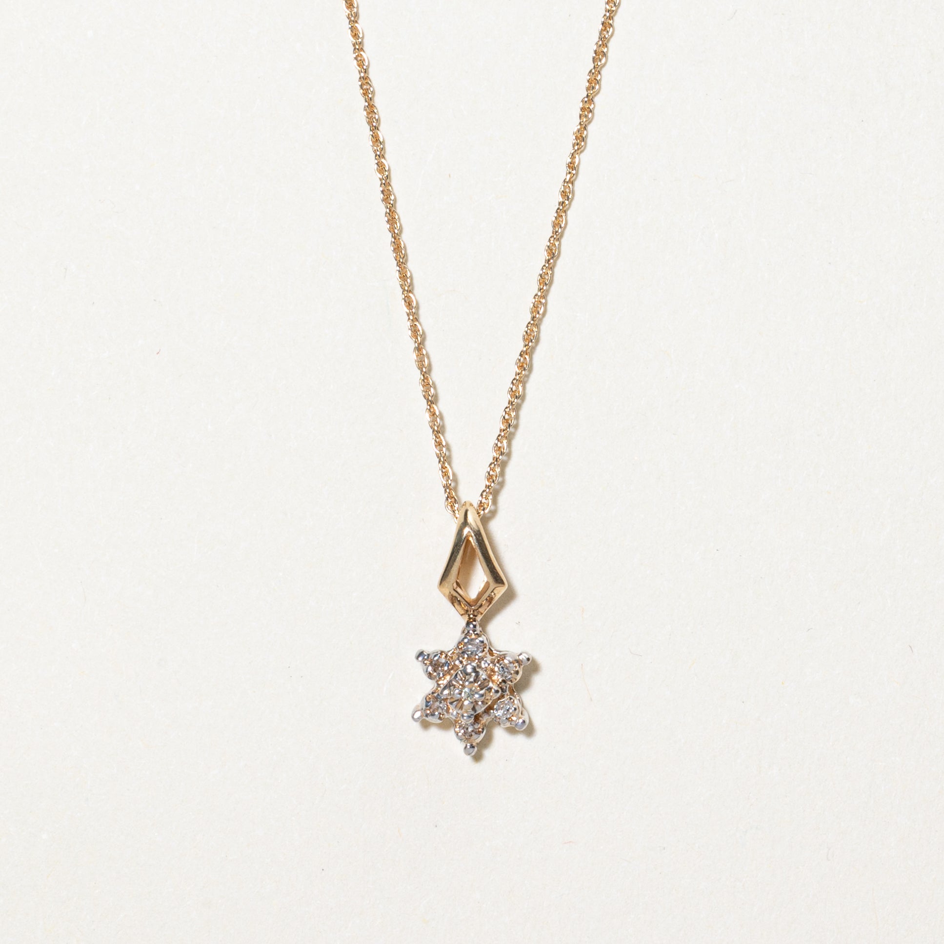 Diamond Star Cluster Pendant Necklace | 0.06ctw | 16"