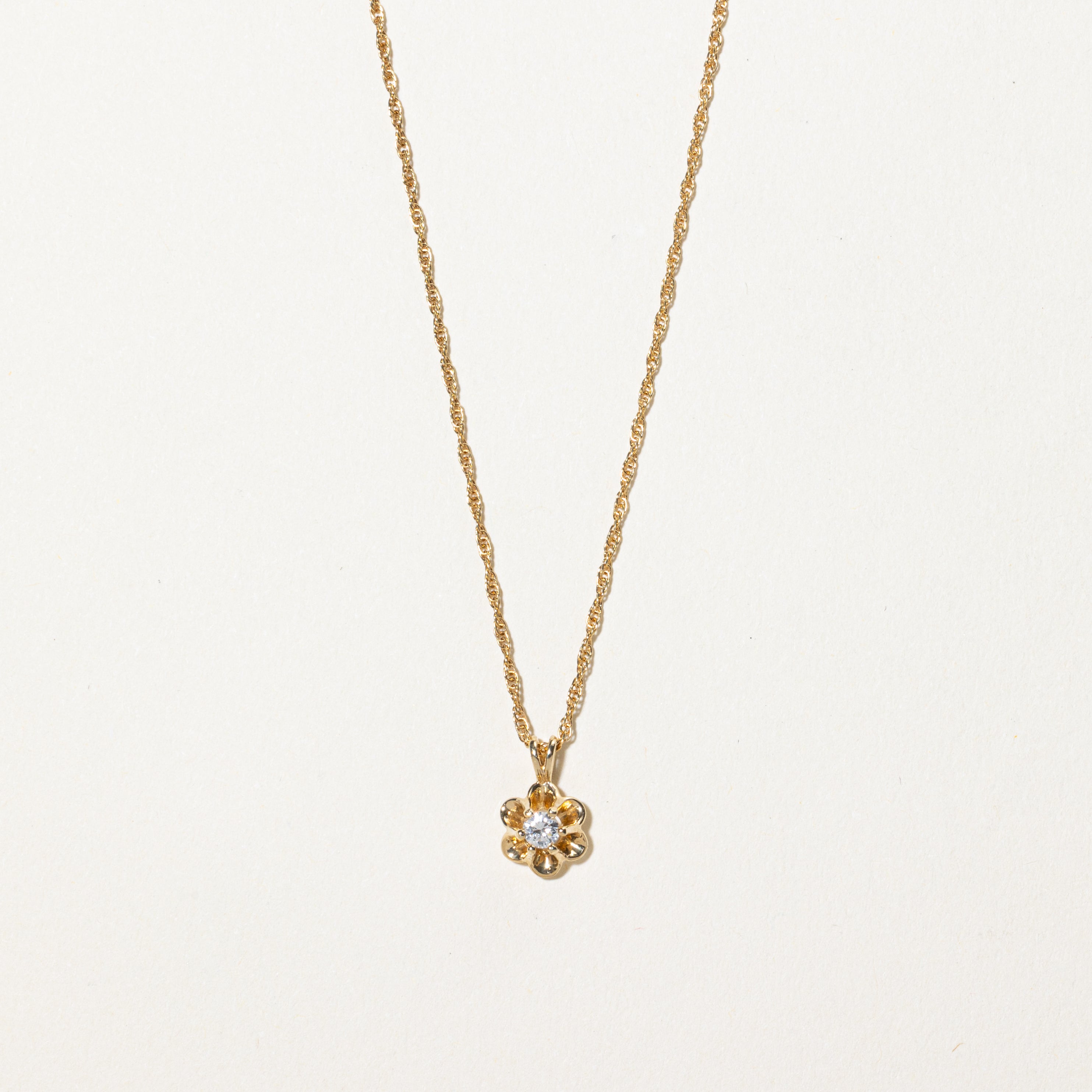 Belcher Set Diamond Pendant Necklace | 0.10ct | 17"