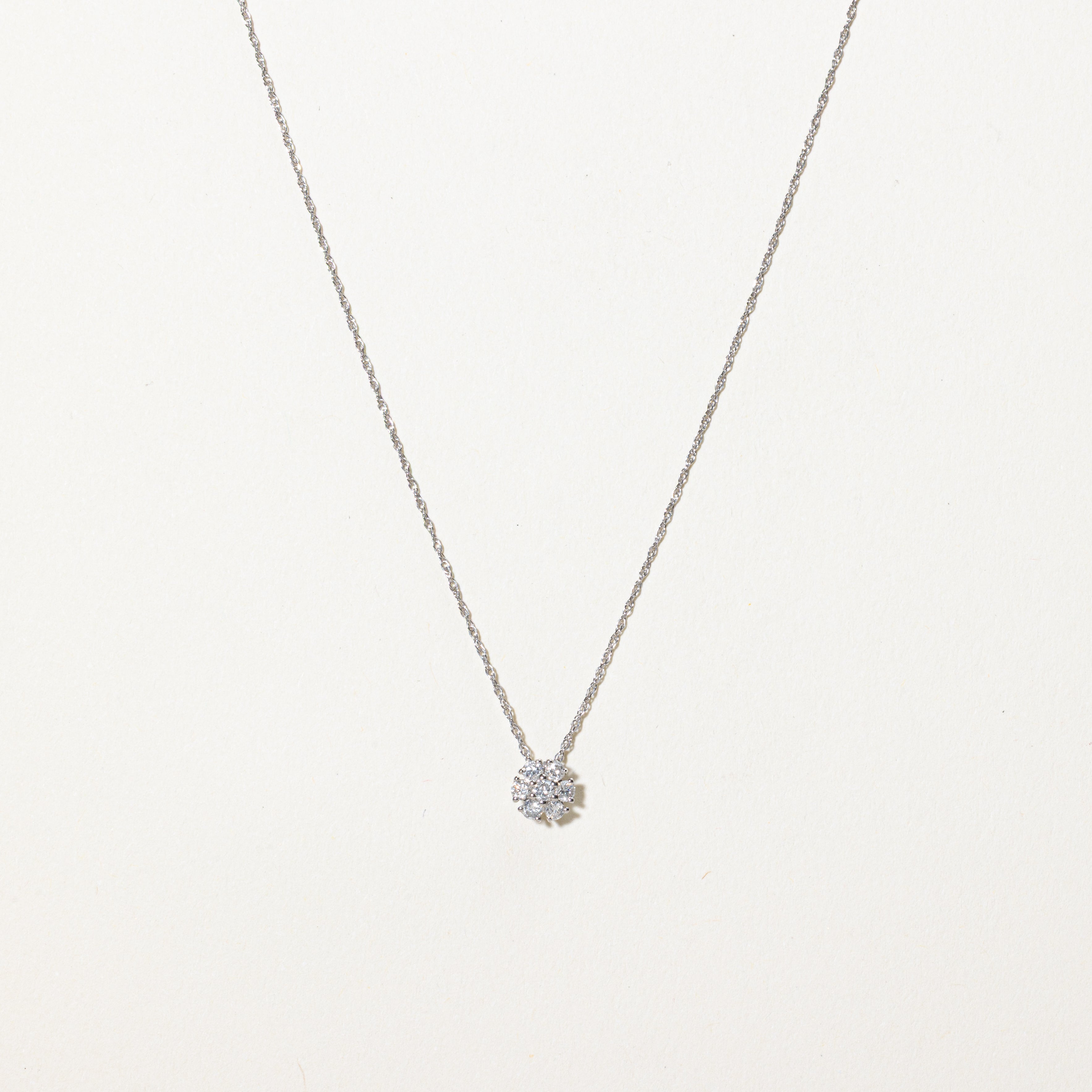 Collier pendentif serti de diamants ronds | 0,18 ct | 45,7 cm