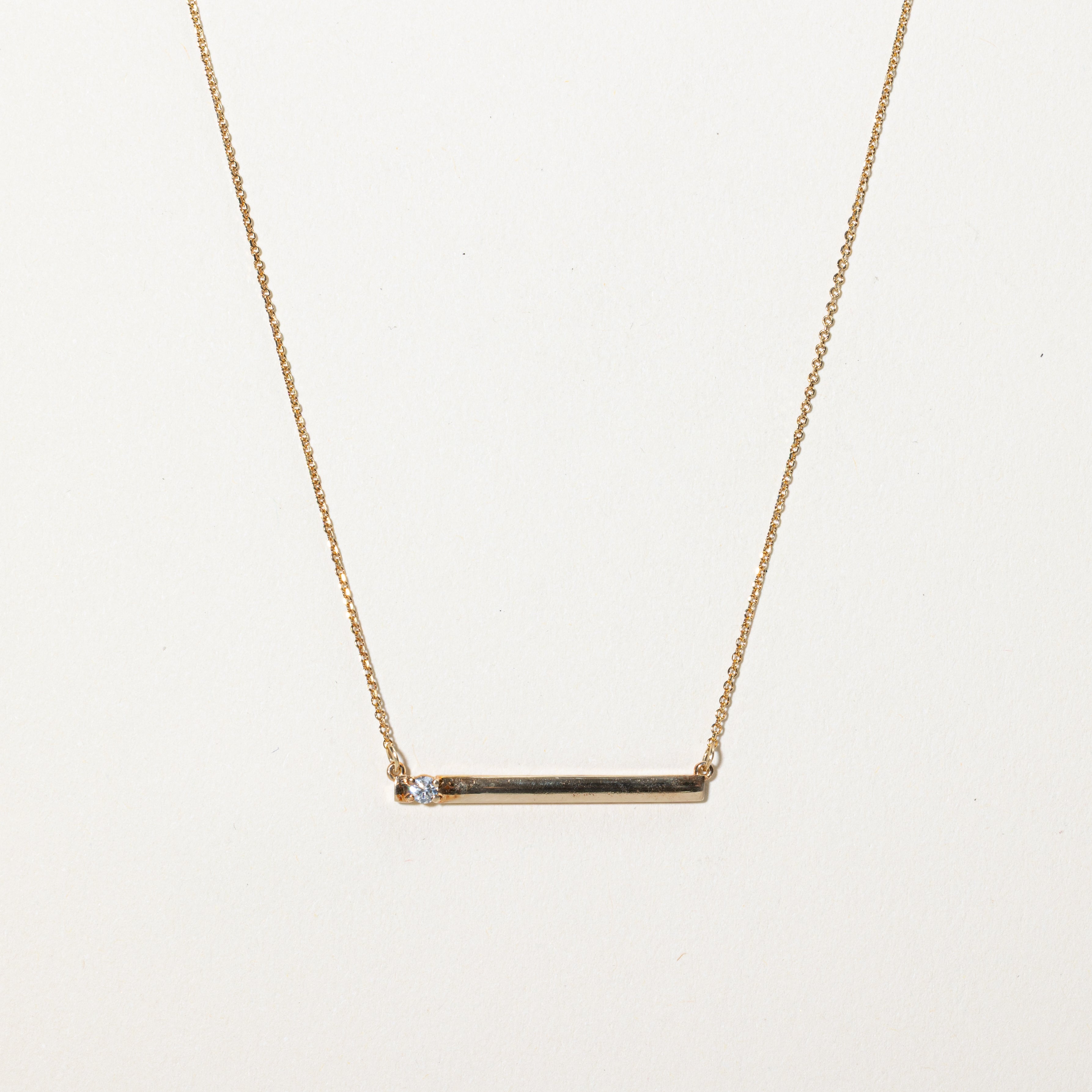 Diamond Bar Pendant Necklace | 0.06ct | 19"