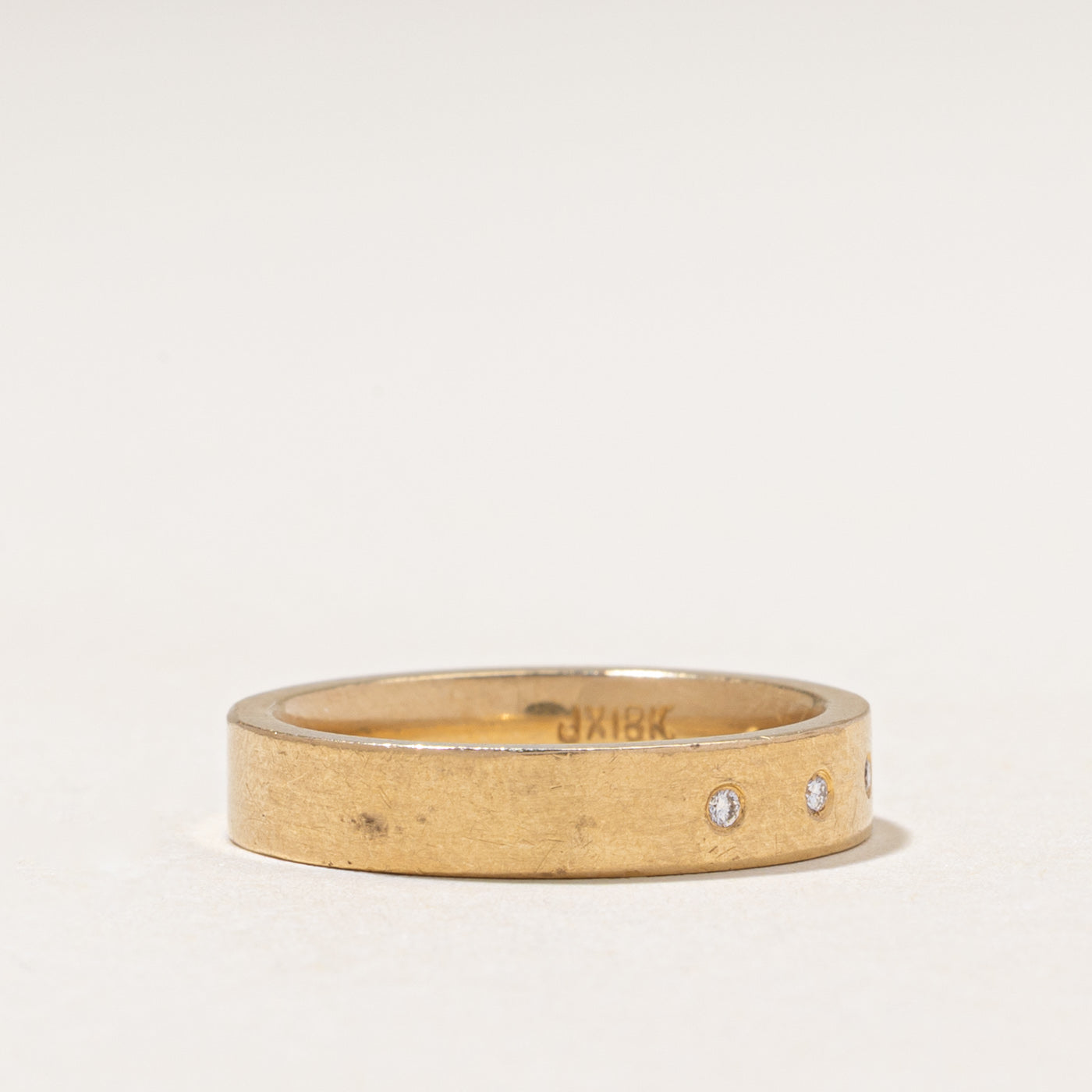 18k Flush Set Five Stone Diamond Band | 0.03ctw | 4.00mm | SZ 6