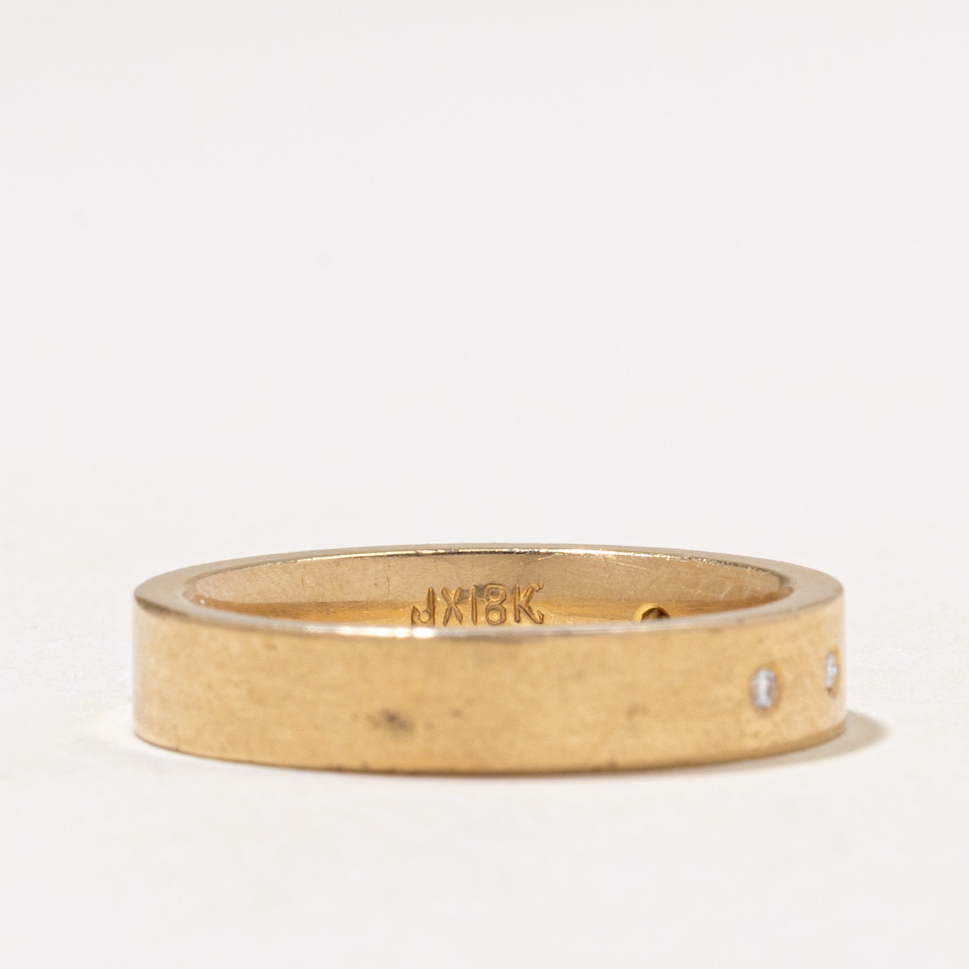 18k Flush Set Five Stone Diamond Band | 0.03ctw | 4.00mm | SZ 6