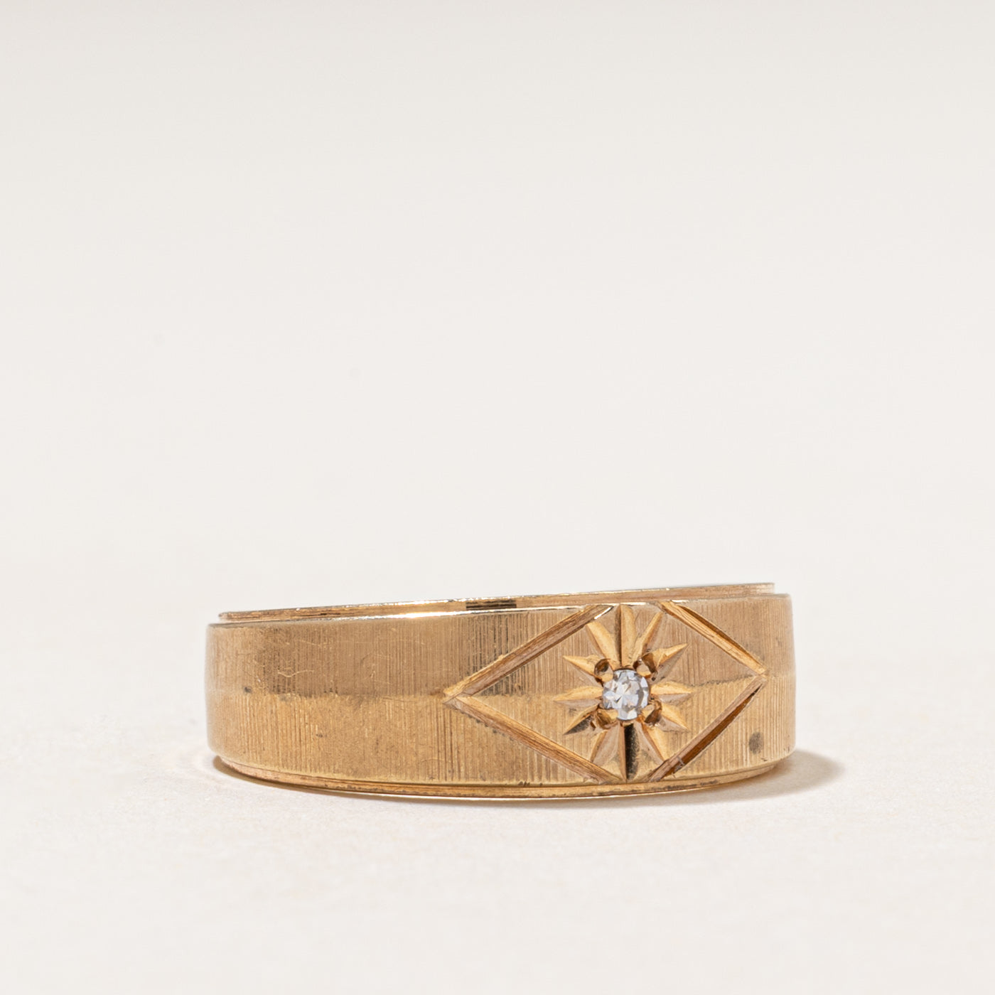 Star Set Diamond Grooved Band | 0.02ct | SZ 7.75