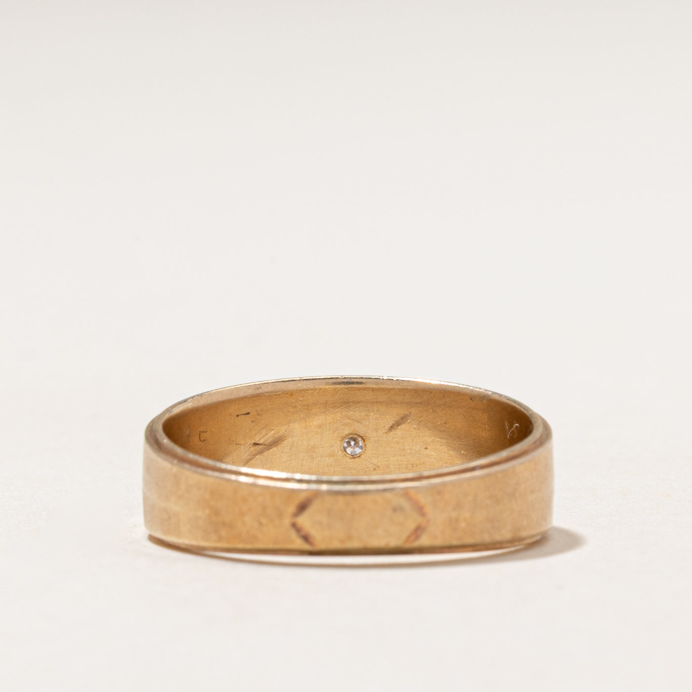 Star Set Diamond Grooved Band | 0.02ct | SZ 7.75