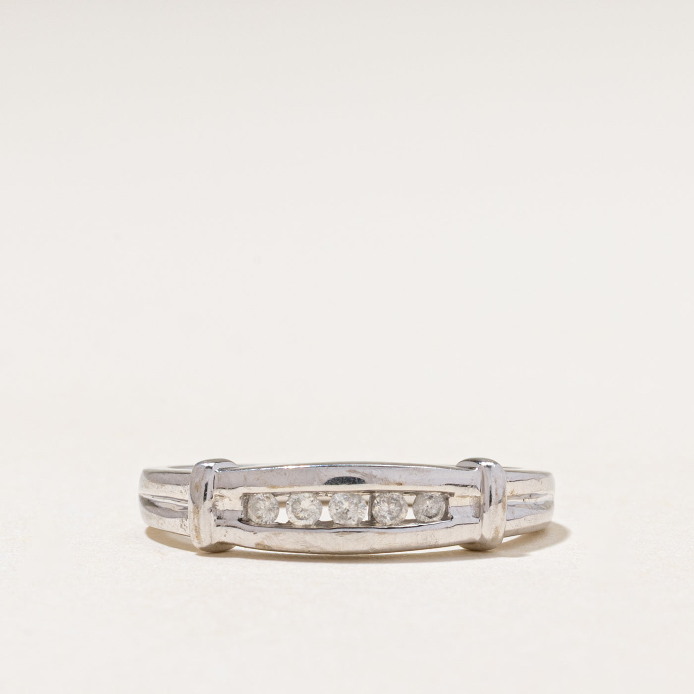 Five Stone Diamond Grooved Ring | 0.09ctw | SZ 6.5