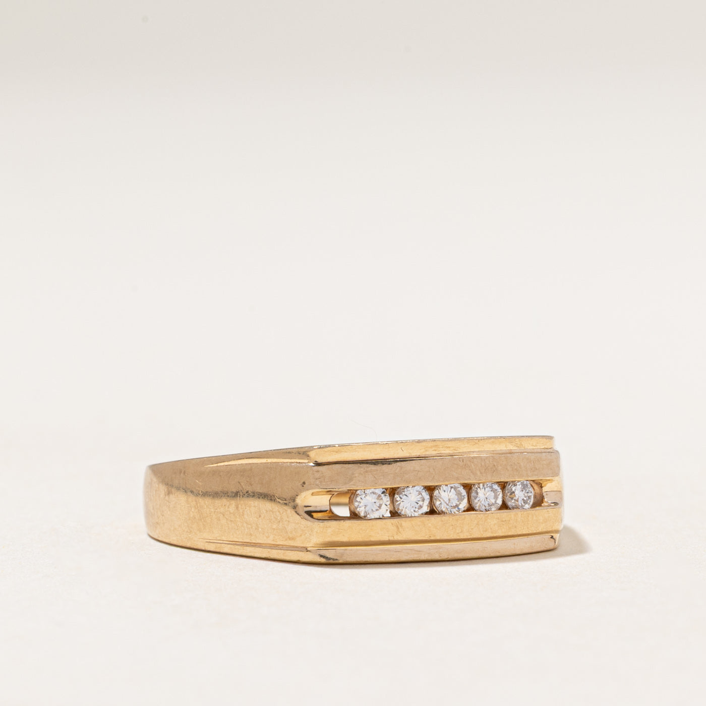 Five Stone Diamond Grooved Ring | 0.15ctw | SZ 12.25