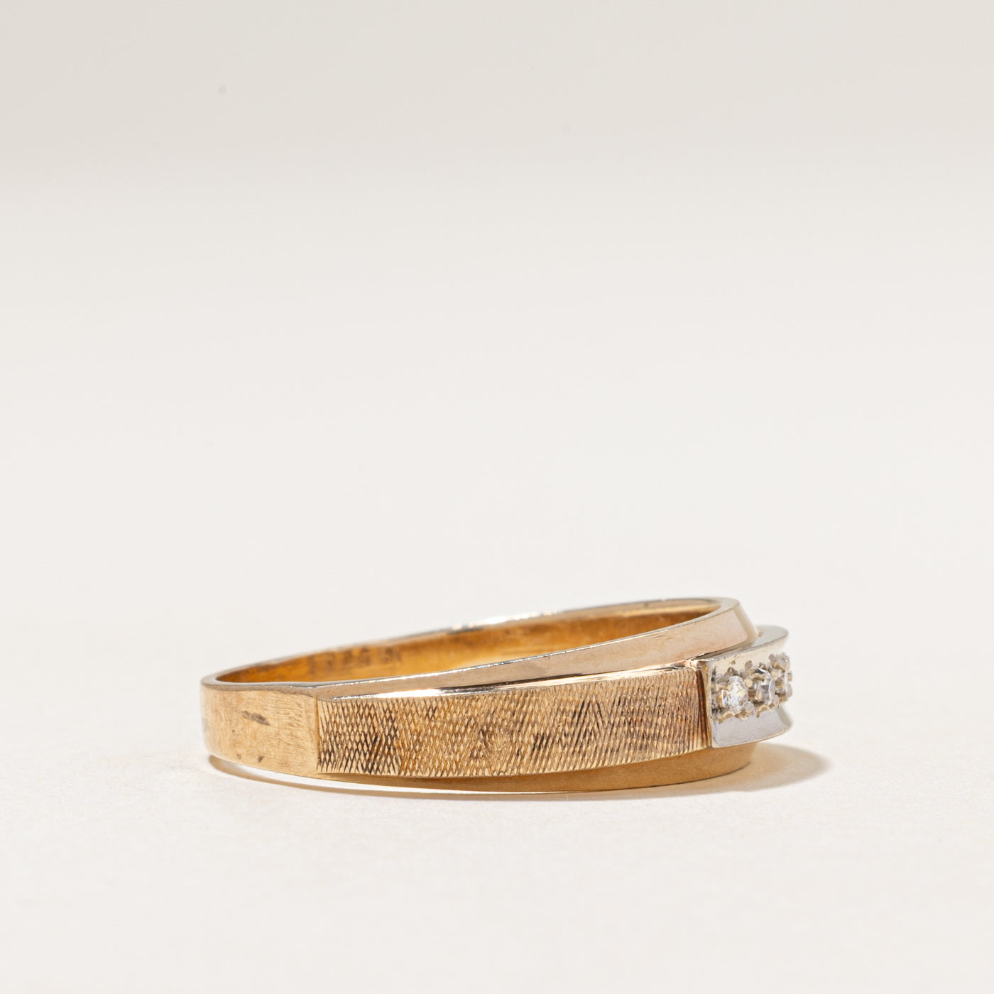 Five Stone Diamond Textured Band | 0.08ctw | SZ 12.5
