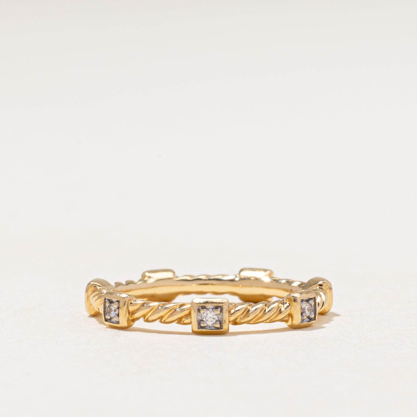 18k Eternity Diamond Rope Band | 0.06ctw | 2.95mm | SZ 5.75