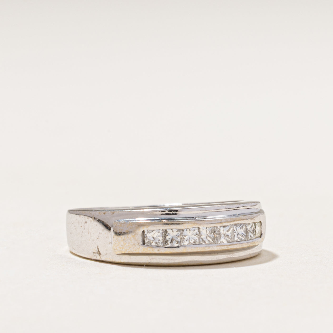 18k Channel Set Princess Cut Diamond Band | 0.32ctw | SZ 6.75