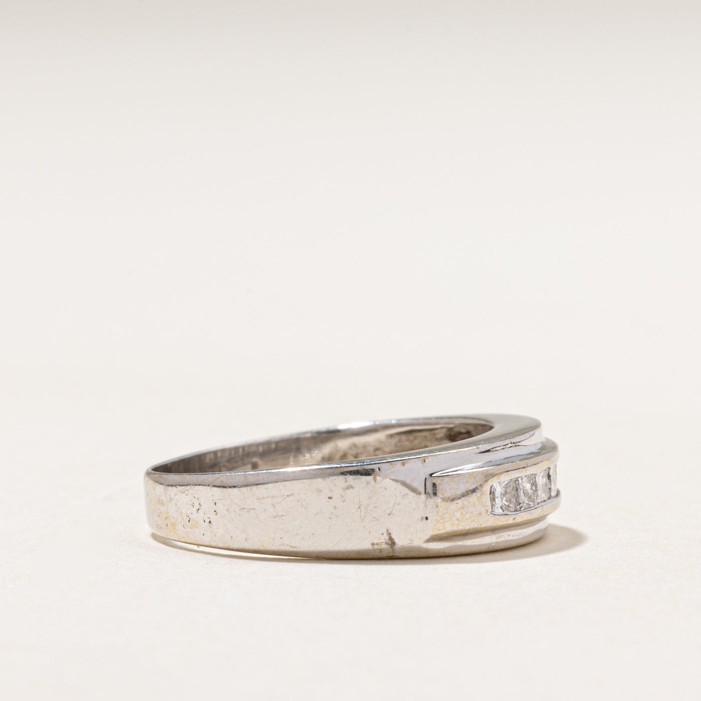 18k Channel Set Princess Cut Diamond Band | 0.32ctw | SZ 6.75