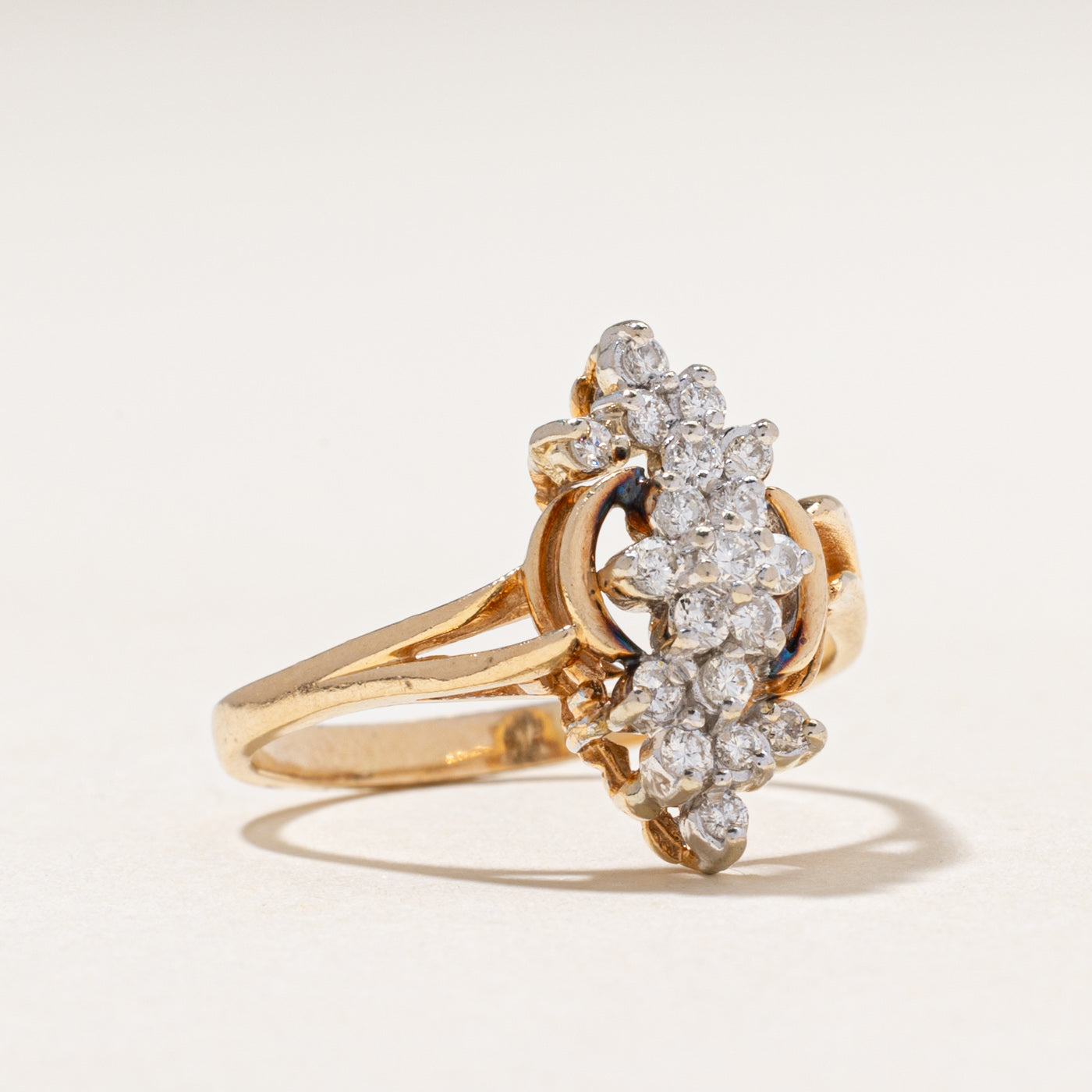 Diamond Floral Cluster Cocktail Ring | 0.30ctw | SZ 7.75