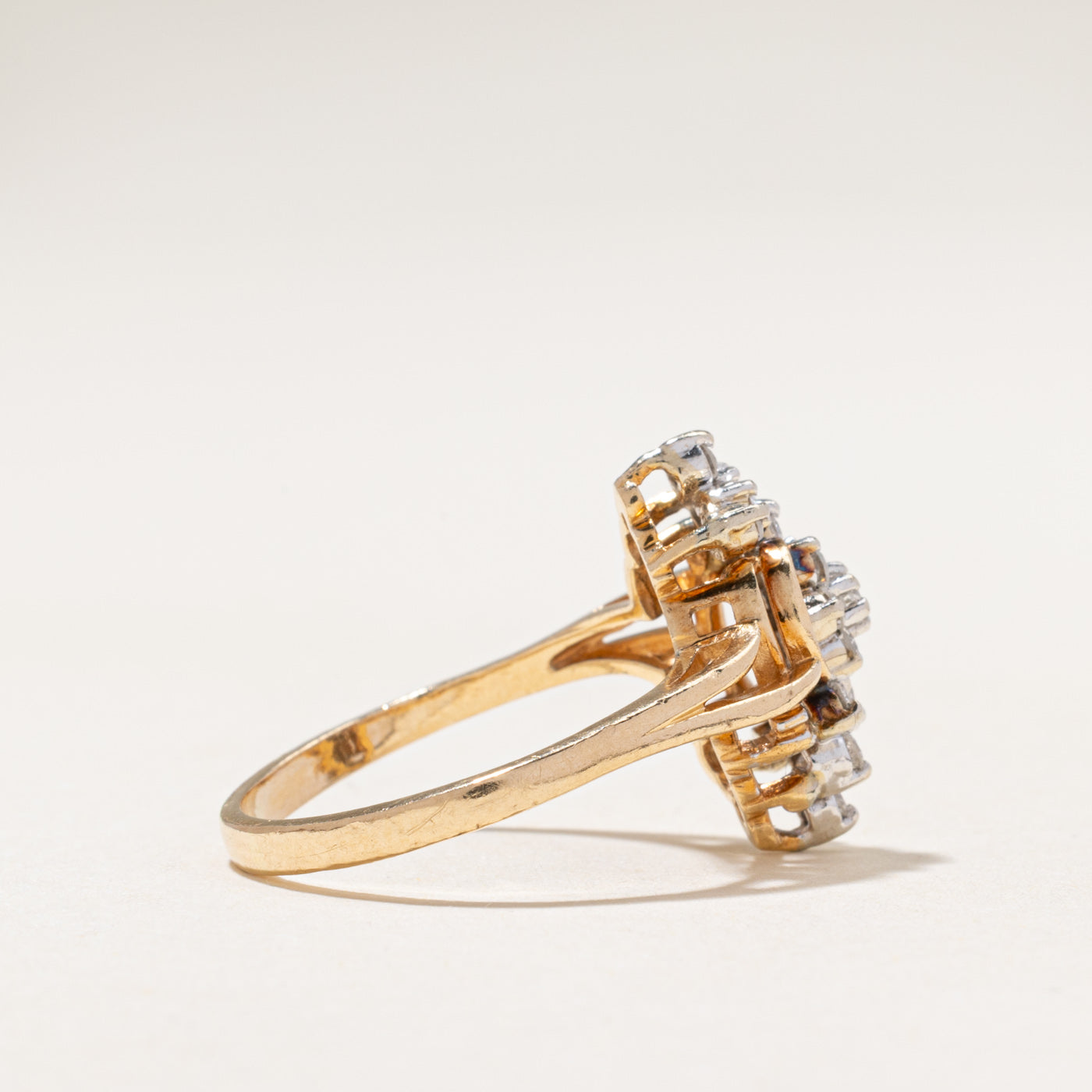 Diamond Floral Cluster Cocktail Ring | 0.30ctw | SZ 7.75