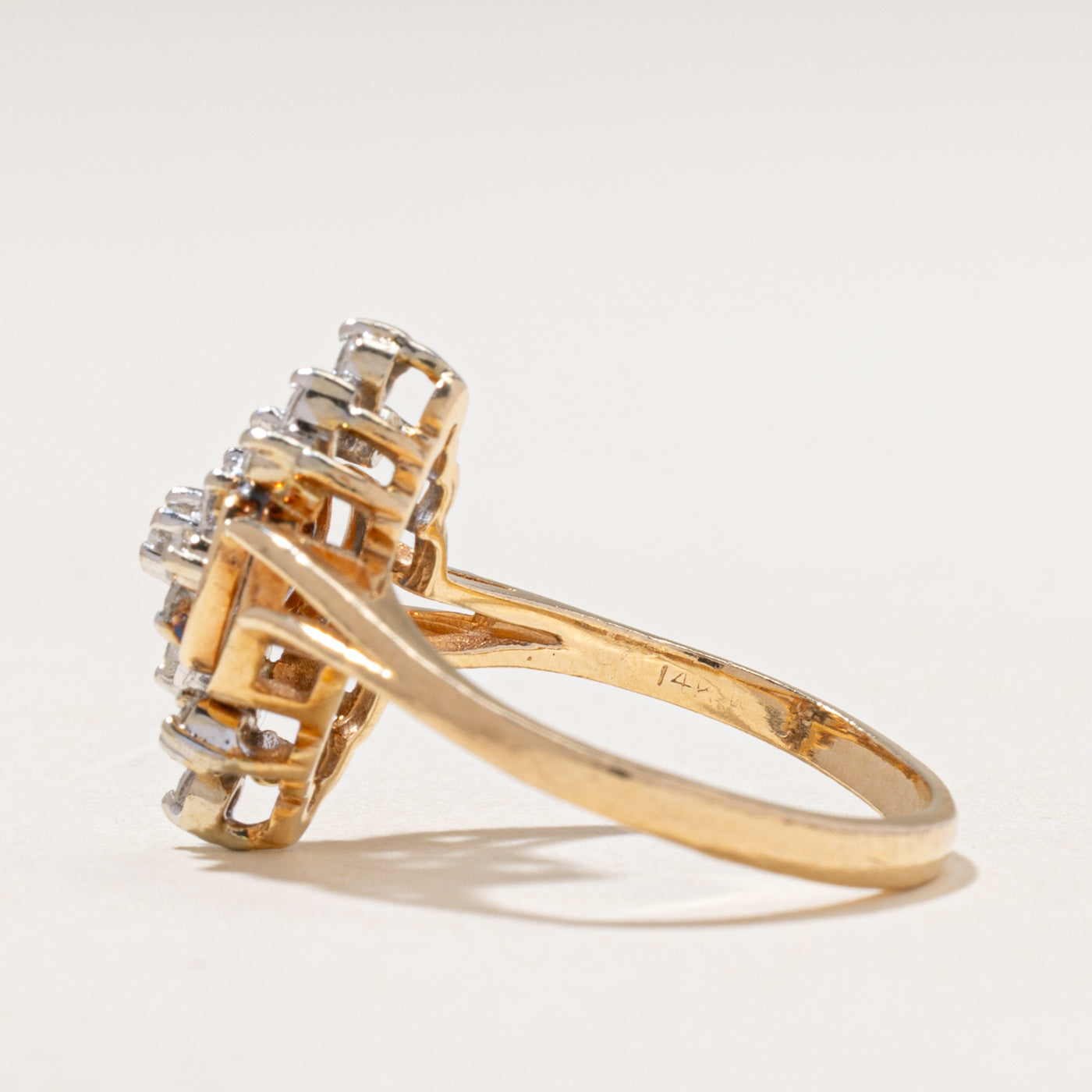 Diamond Floral Cluster Cocktail Ring | 0.30ctw | SZ 7.75