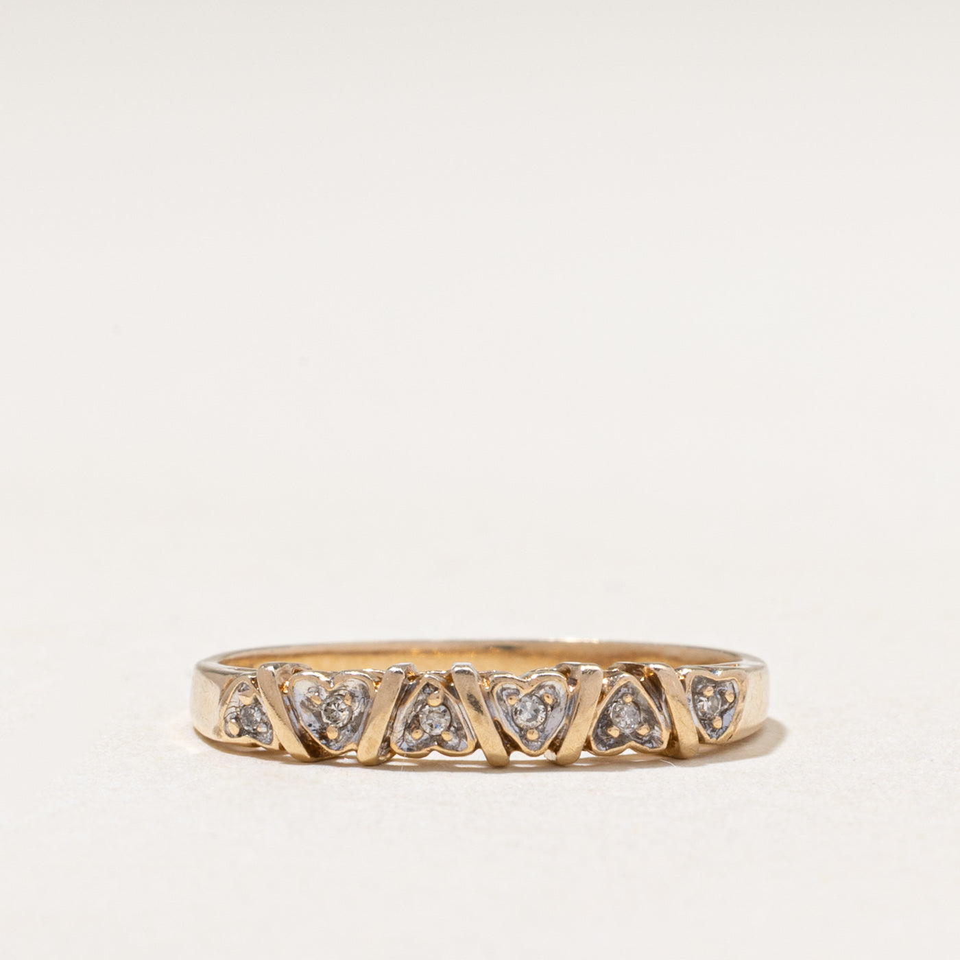 Diamond Hearts Band | 0.04ctw | SZ 6.75