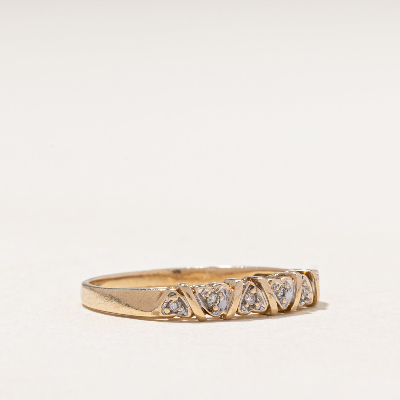 Diamond Hearts Band | 0.04ctw | SZ 6.75