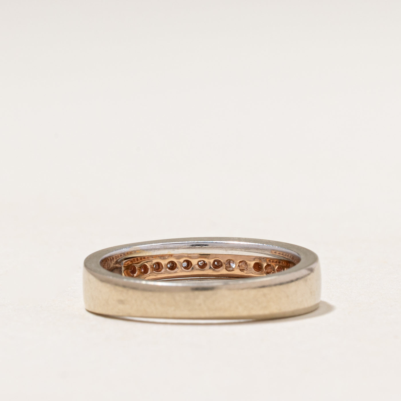 Two Tone Gold Semi Eternity Diamond Band | 0.15ctw | 2.75mm | SZ 5